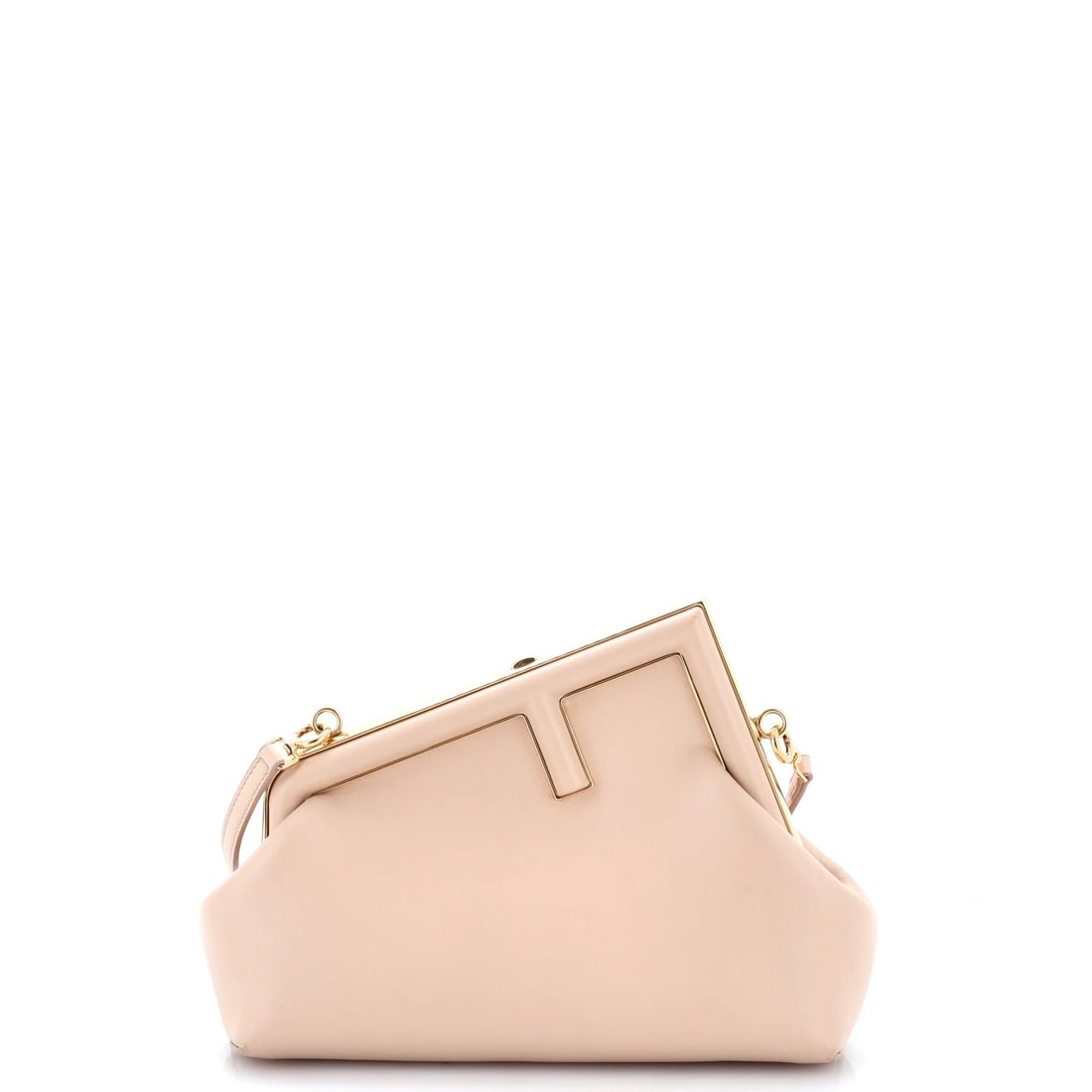 Small Leather Bag Fendi First: Small Leather Bag Fendi First Small Leather Bag Fendi First. This neutral-colored, small leather bag features a classic Fendi design with a canvas interior and gold hardware. With its minor scuffs