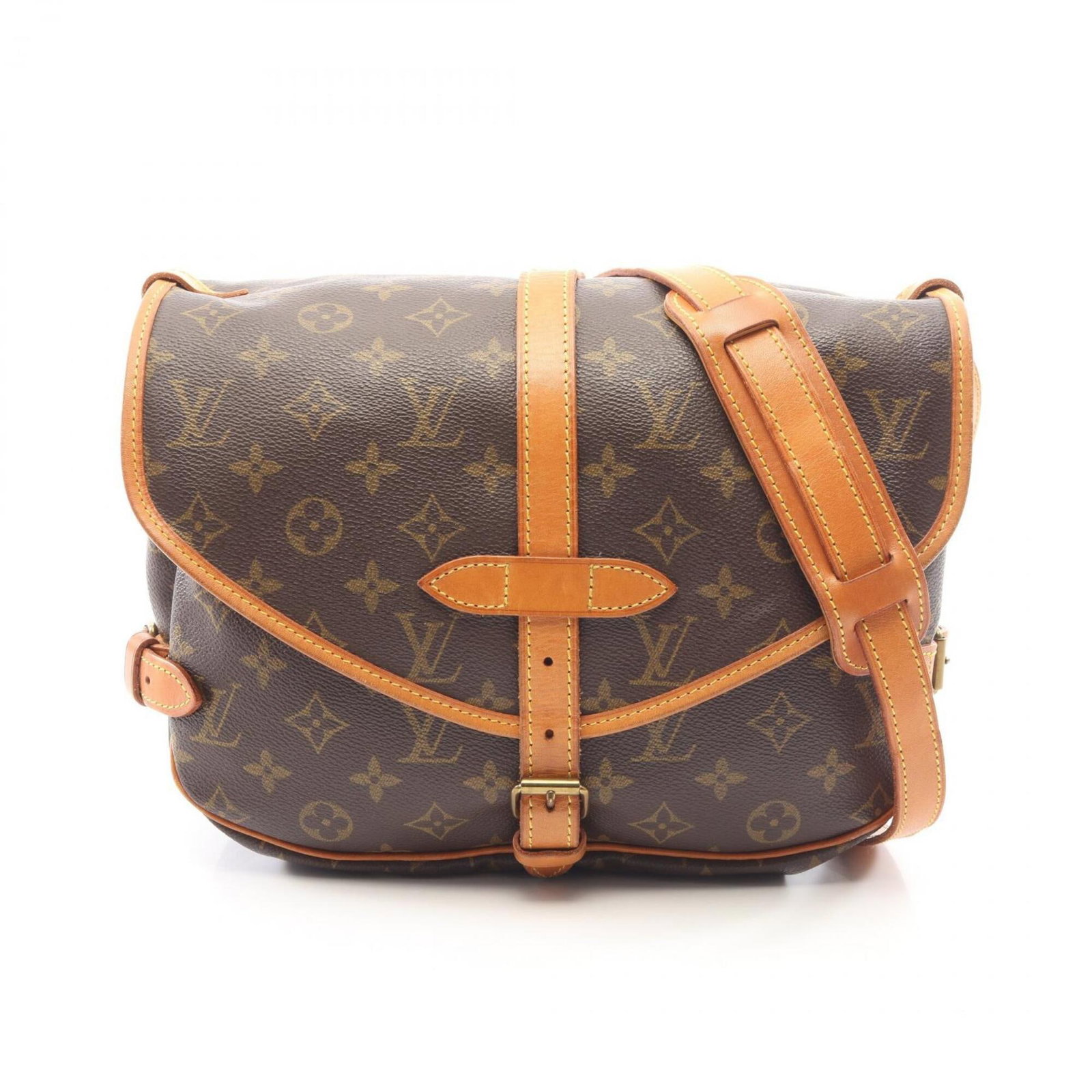 Shoulder Bag Coated Leather Louis Vuitton Handbag: Shoulder Bag Coated Leather Louis Vuitton Handbag Coated canvas and leather combine in this classic Louis Vuitton shoulder bag, available in a timeless brown hue. Measuring 22cm x 28cm x 6cm, it