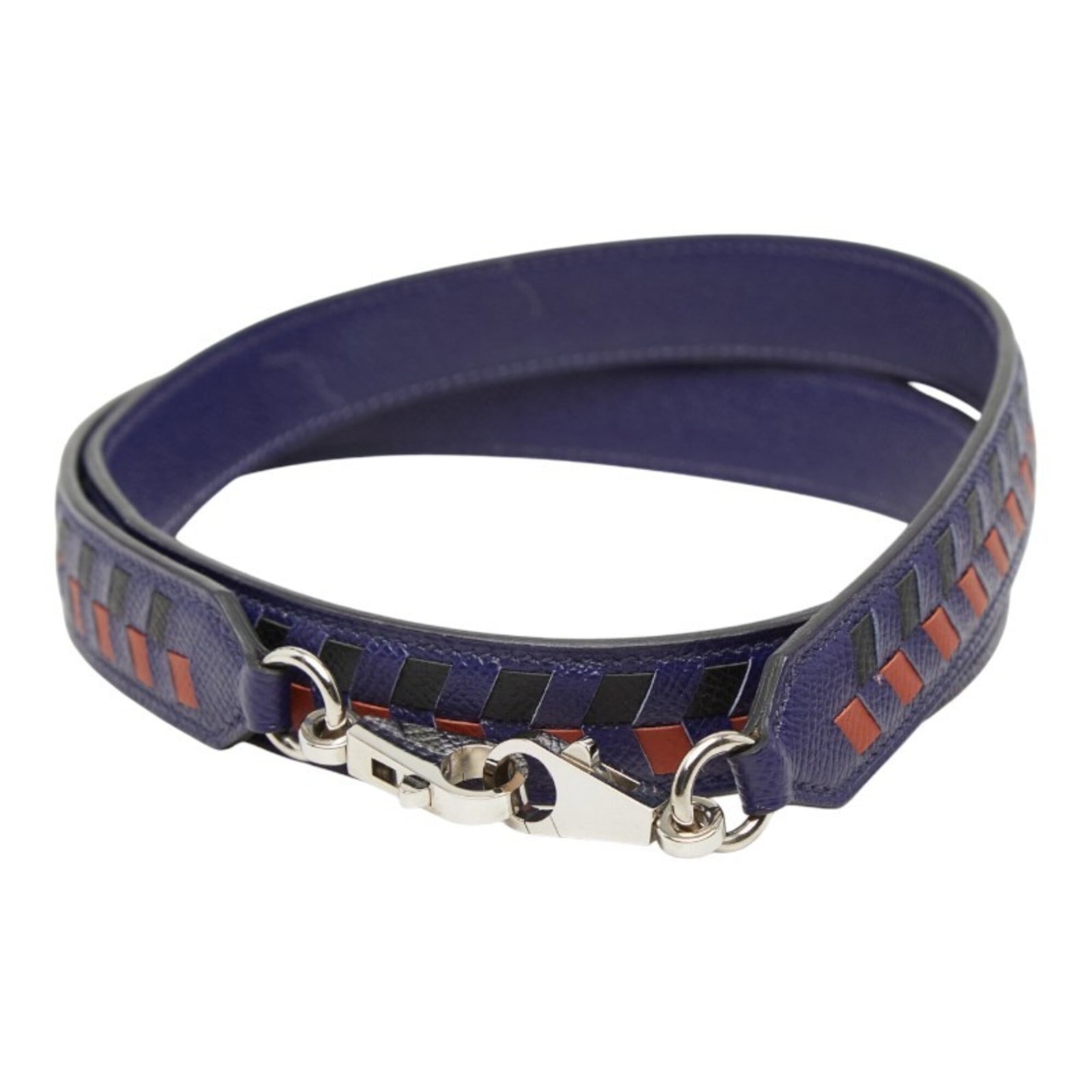 Leather Strap Hermes: Leather Strap Hermes Black, Blue, or Orange Leather Strap from Hermes, measuring 111.5cm x 2.5cm. This strap is made of high-quality leather and features a sleek, minimalist design. Its classic style
