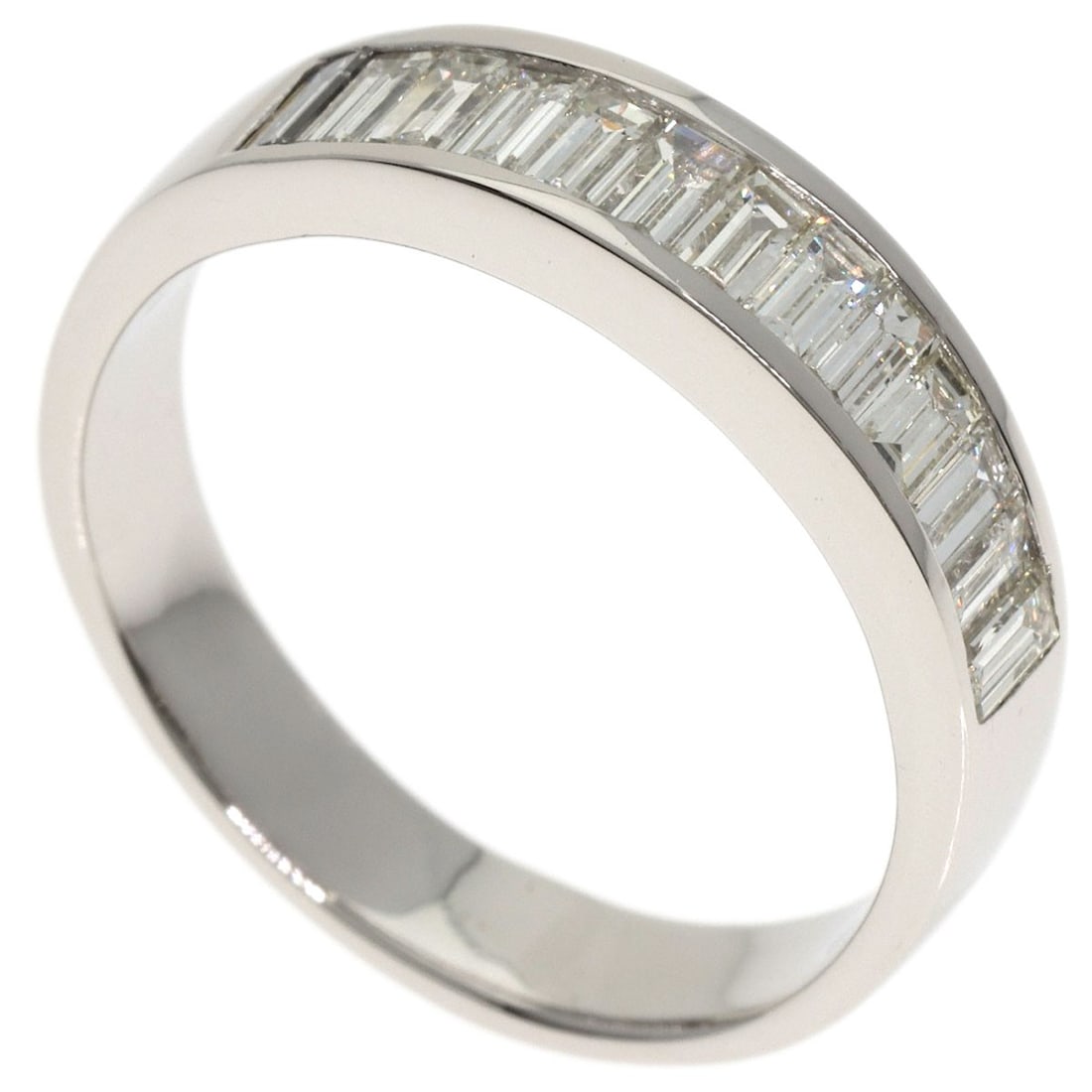 1Ct Bucket Diamond Half Eternity Ring Platinum Pt900 7.2G: 1Ct Bucket Diamond Half Eternity Ring Platinum Pt900 7.2G 1ct Bucket Diamond Half Eternity Ring in Platinum, featuring a stunning silver-toned diamond set in a sleek platinum setting, with a ring