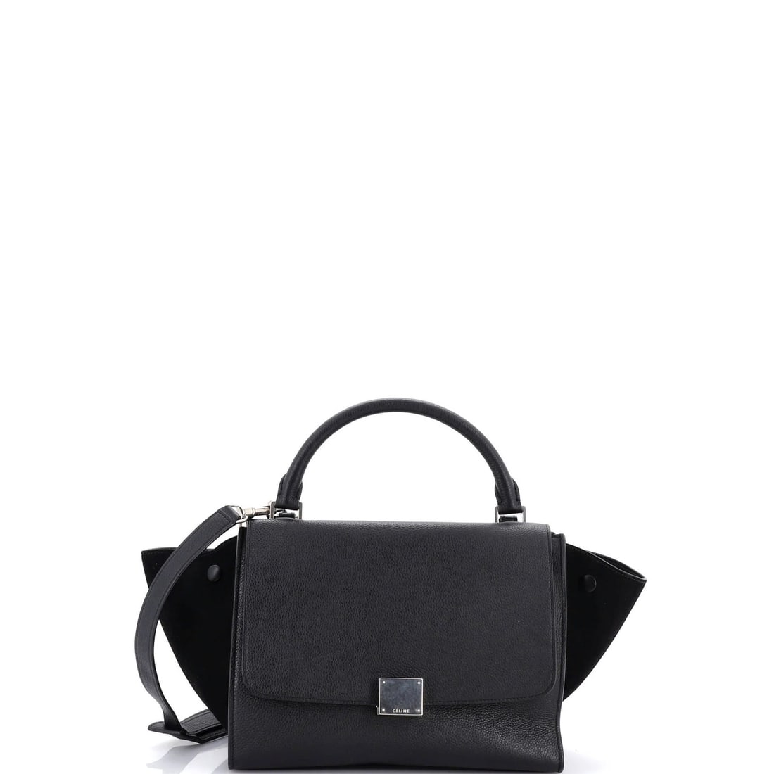 Trapeze Small Leather Celine Bag: Trapeze Small Leather Celine Bag Small, sleek, and sophisticated, this Black Celine Trapeze Bag features a classic top handle design and premium leather exterior. With its compact size and elegant