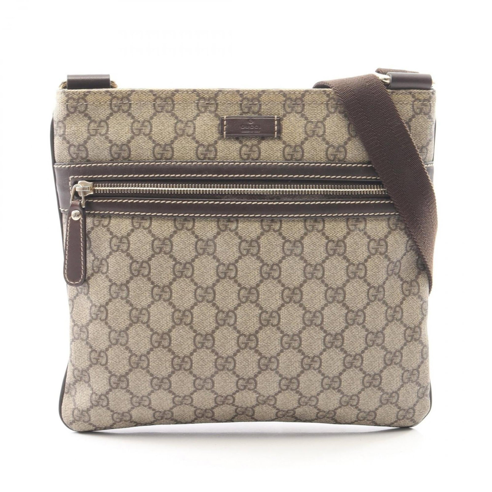 Canvas Leather Handbag Coated Gucci Shoulder Bag: Canvas Leather Handbag Coated Gucci Shoulder Bag Coated canvas and leather combine in this Gucci shoulder bag, featuring a classic design with a beige and brown color palette. The bag measures 25cm x