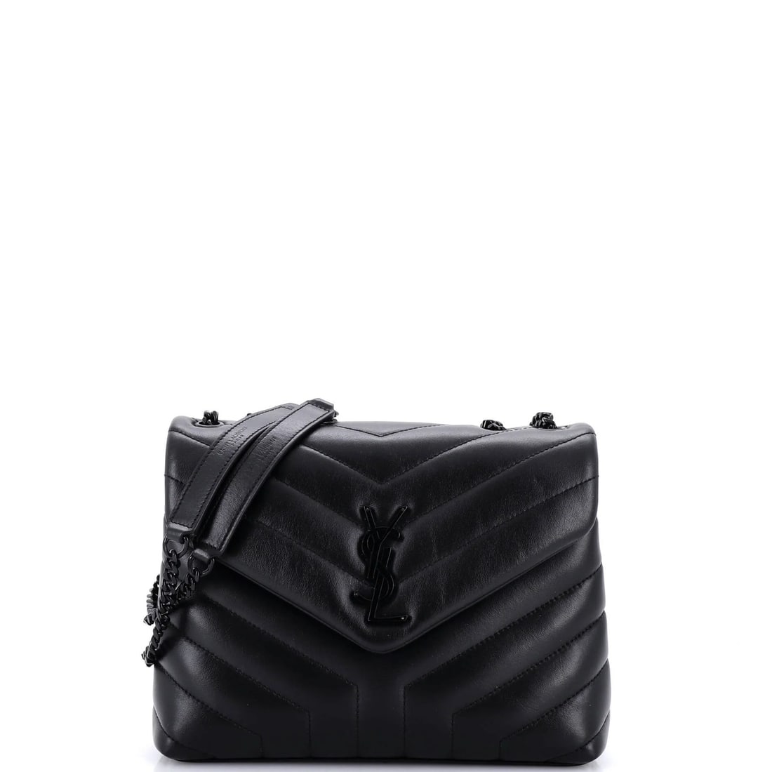 Laurent Saint Loulou Small Matelasse Leather Chevron Shoulder Bag: Laurent Saint Loulou Small Matelasse Leather Chevron Shoulder Bag Small and stylish, this Saint Laurent Loulou Shoulder Bag features a chic matelasse leather exterior with a bold chevron pattern in bl