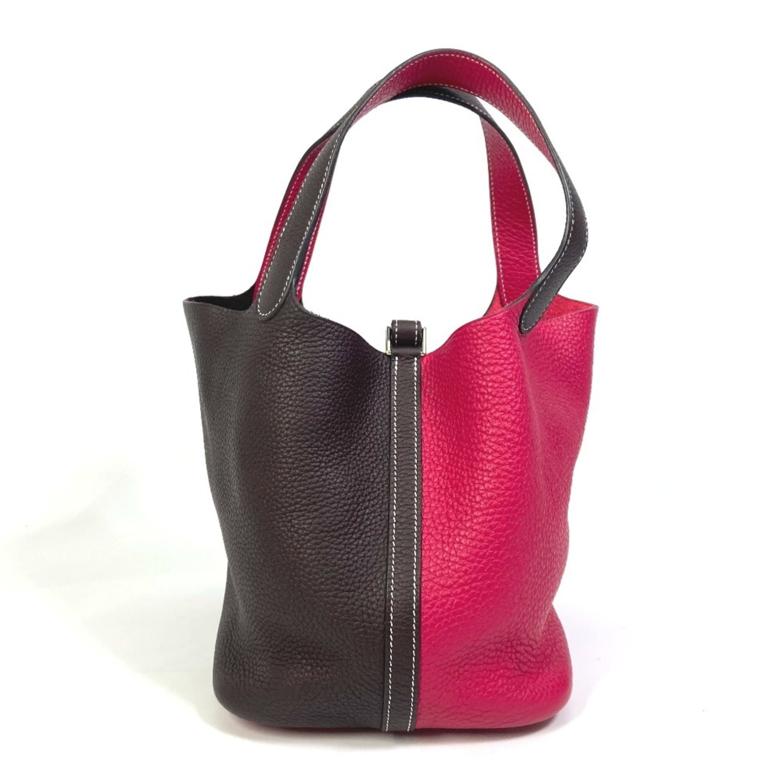 Clemence Tote Bag Hermes Leather Taurillon: Clemence Tote Bag Hermes Leather Taurillon Taurillon clemence leather gives this Herm?s tote bag its distinctive red-brown hue, while the open closure allows for easy access to its spacious interior. 