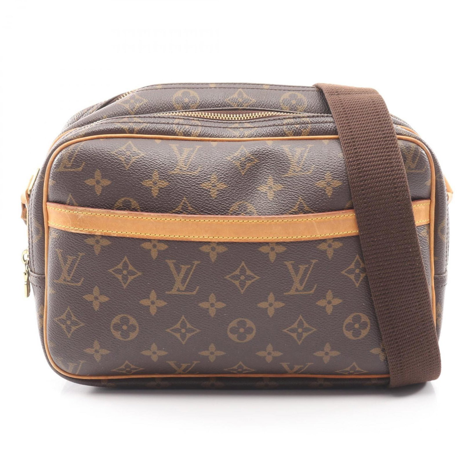 Coated Canvas Leather Louis Vuitton Shoulder Bag: Coated Canvas Leather Louis Vuitton Shoulder Bag Coated canvas and leather combine in this classic Louis Vuitton shoulder bag, boasting the iconic monogram pattern in a timeless brown hue. Measuring 2