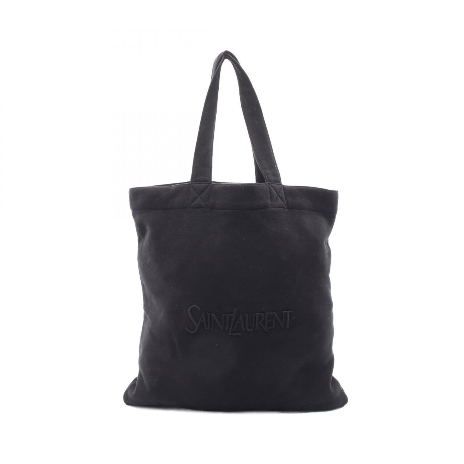 Cotton Yves Saint Laurent Tote Bag: Cotton Yves Saint Laurent Tote Bag Black cotton tote bag from Yves Saint Laurent, measuring 40.5cm x 37cm x 1cm. This classic tote features a timeless design with a simple, elegant silhouette. The