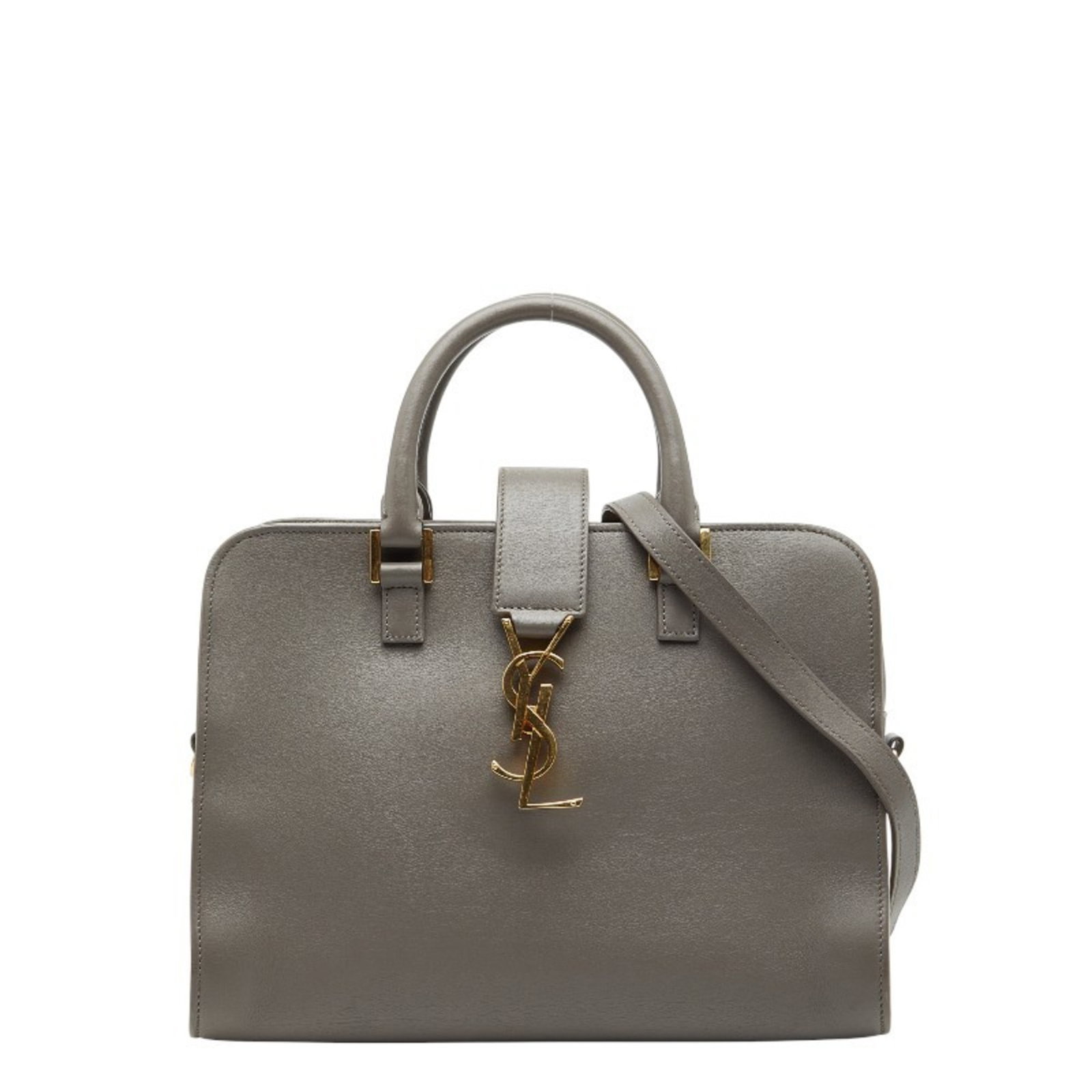 Saint Laurent Handbag Shoulder Bag Leather: Saint Laurent Handbag Shoulder Bag Leather A sleek and sophisticated shoulder bag from Saint Laurent, crafted from high-quality leather in a timeless gray hue. Measuring 18.5cm x 25.5cm x 12.5cm,
