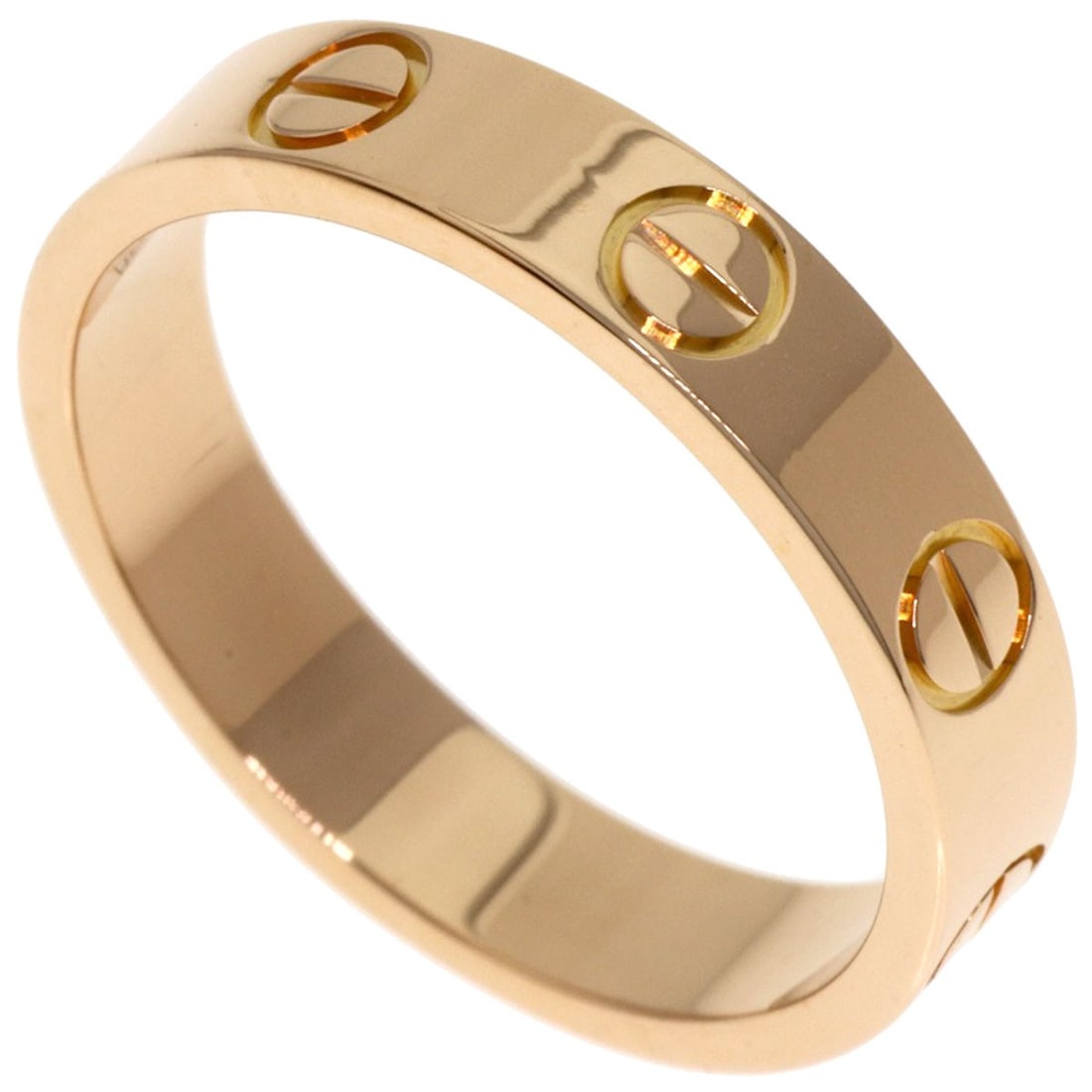 Ring K18 Pink Gold Mini Love Cartier #48: Ring K18 Pink Gold Mini Love Cartier #48 K18 Pink Gold Mini Love Cartier #48 is a delicate, gold ring featuring a signature. Made from K18 Pink Gold, this miniature ring showcases the intricate