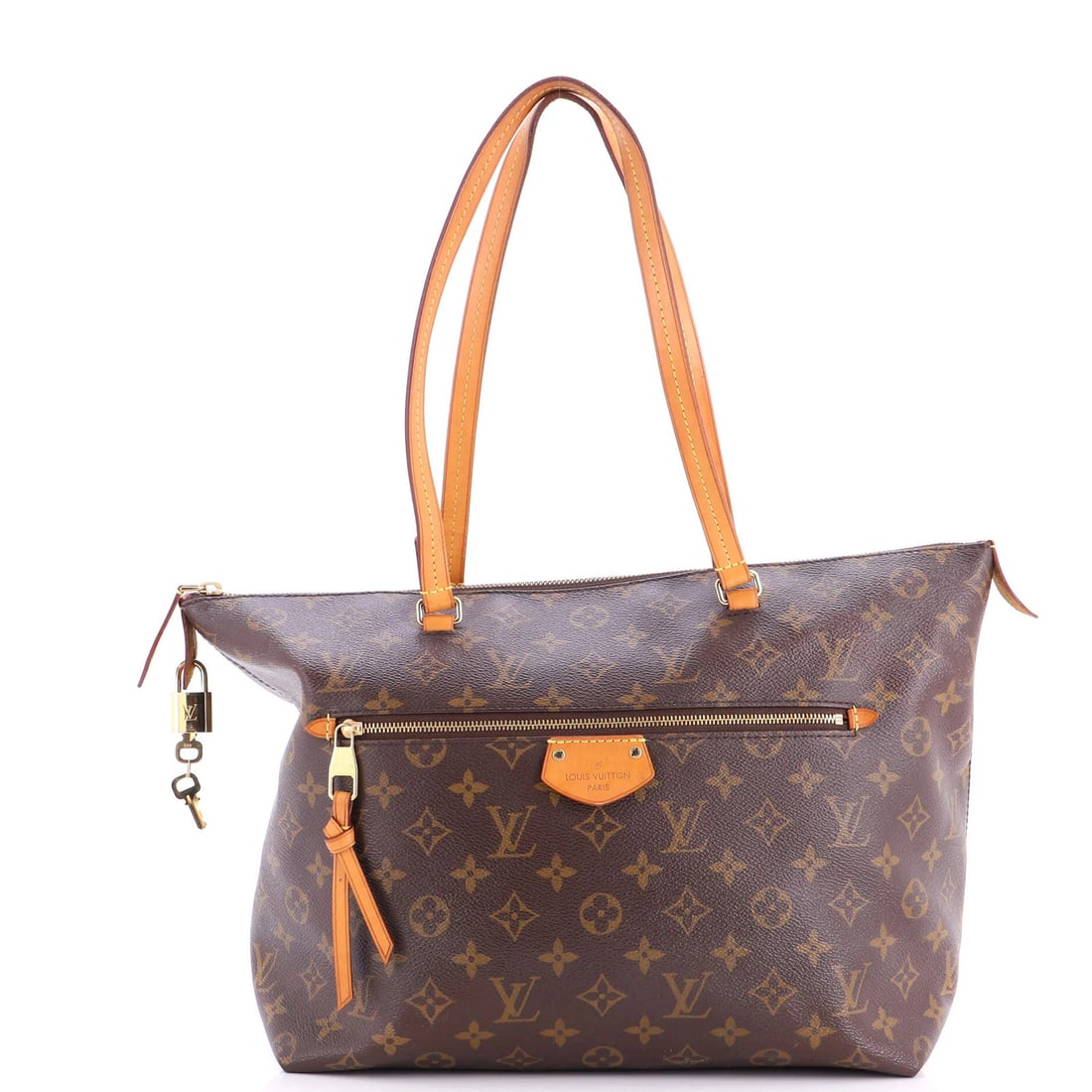 Canvas Tote Monogram Louis Vuitton Iena: Canvas Tote Monogram Louis Vuitton Iena Canvas Tote Monogram Louis Vuitton Iena - A classic, pre-owned tote with a distinctive monogram pattern, featuring a brown canvas exterior and red interior.