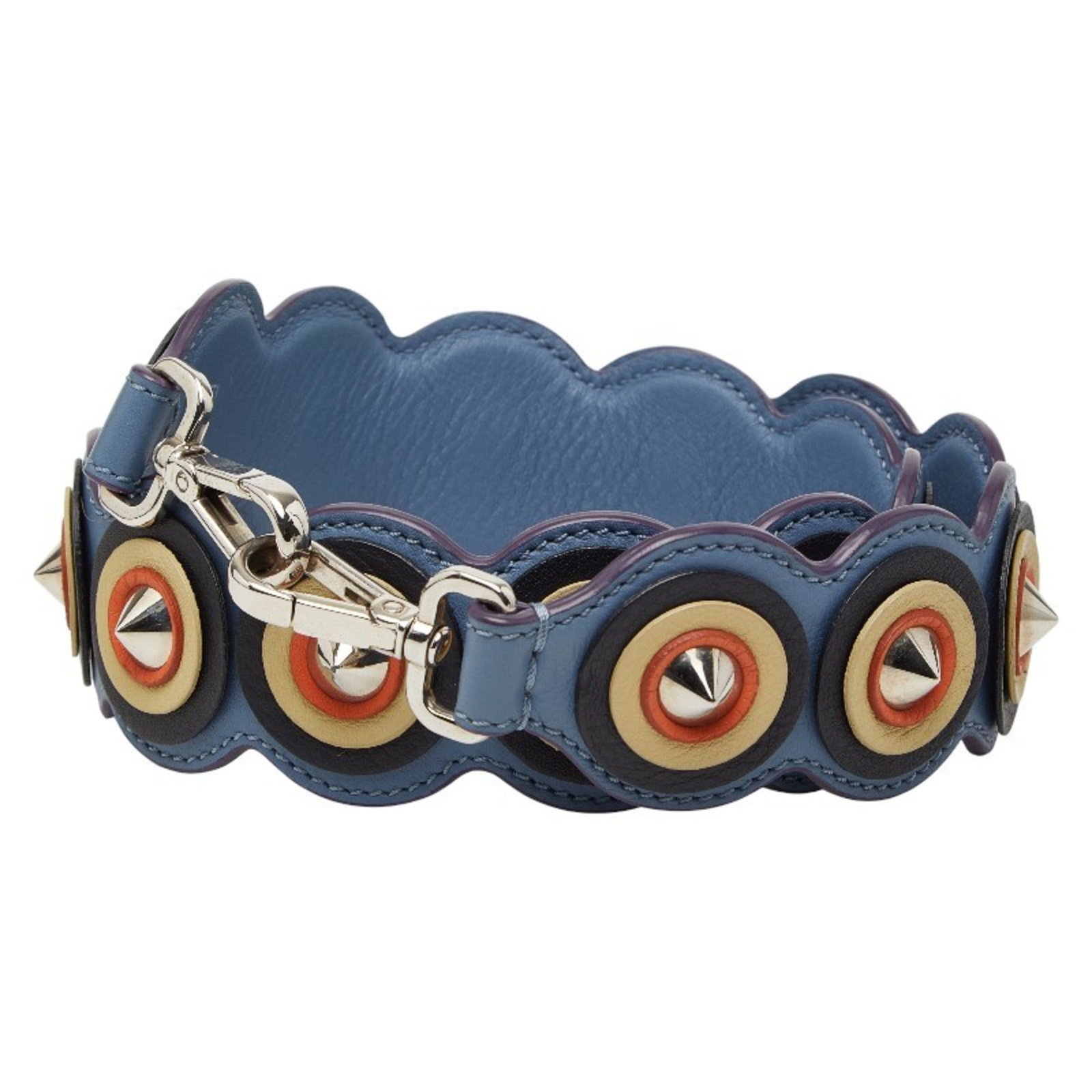 Strap Leather Fendi: Strap Leather Fendi Strap Leather Fendi is a unique accessory featuring a light blue, multi-color design. Made from high-quality leather, this strap measures 92.5cm x 5cm and comes with a dust bag