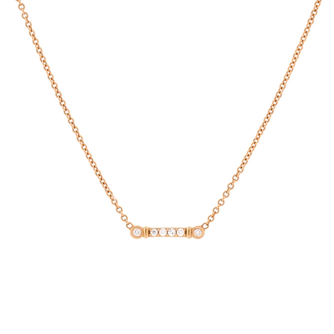 Tiffany & Co. Fleur de Lis Key Bar Pendant Necklace 18K Rose Gold and Diamonds: Tiffany & Co. Fleur de Lis Key Bar Pendant Necklace 18K Rose Gold and Diamonds 18K Rose Gold and Diamonds Fleur de Lis Key Bar Pendant NecklaceTiffany & Co.'s Fleur de Lis Key Bar Pendant Necklace is 