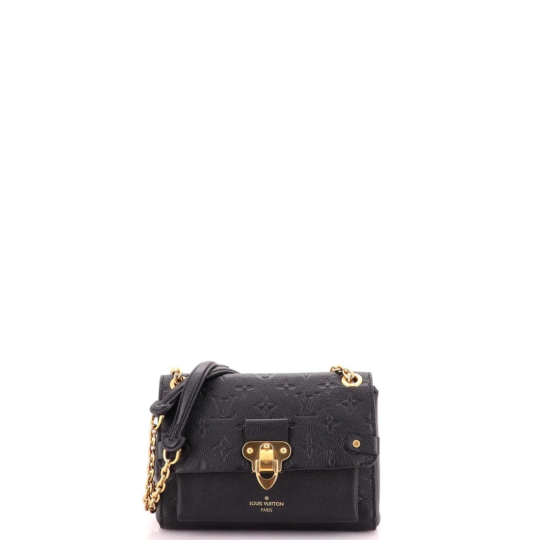 Louis Vuitton Vavin Monogram Leather Empreinte Handbag BB: Louis Vuitton Vavin Monogram Leather Empreinte Handbag BB Black Louis Vuitton Vavin Monogram Leather Empreinte Handbag BB, featuring a classic cross body design with a sleek black exterior and gold