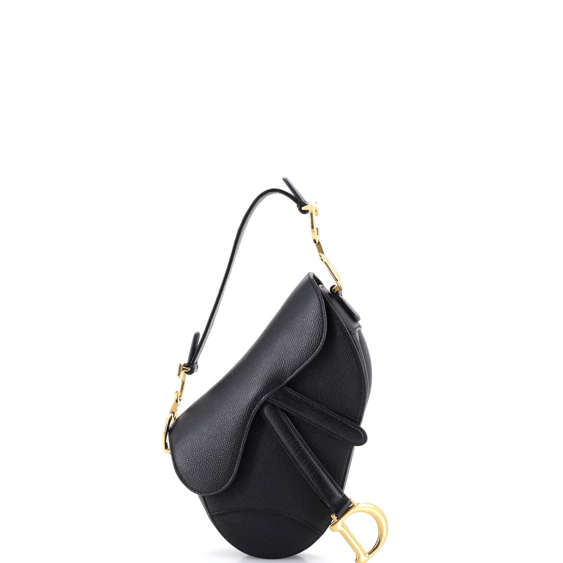 Mini Leather Christian Dior Saddle Handbag: Mini Leather Christian Dior Saddle Handbag Mini Leather Christian Dior Saddle Handbag in Black, featuring a classic shoulder bag design with a timeless saddle shape. Measuring 5" handle drop, 6" heigh
