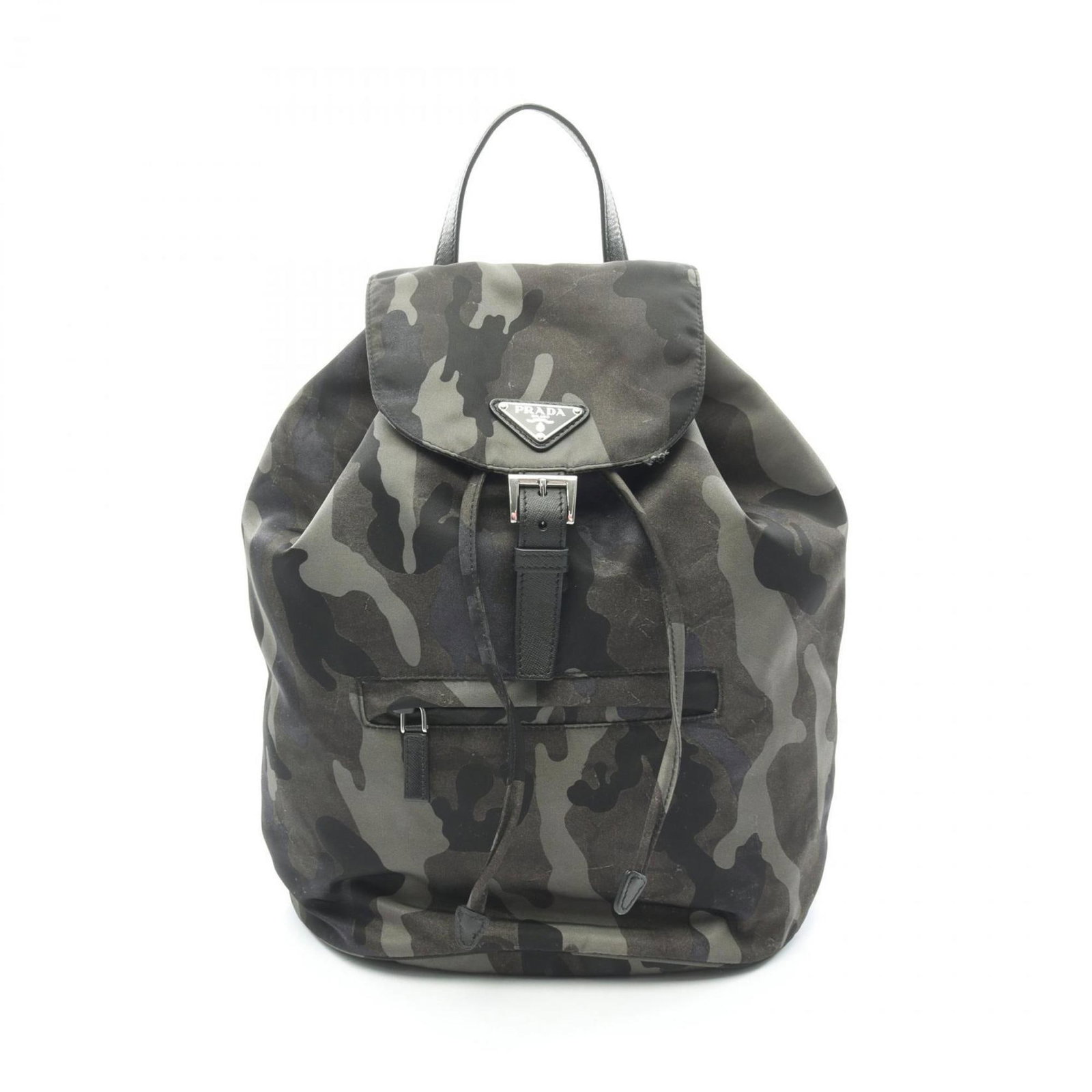 Saffiano Tessuto Prada Backpack: Saffiano Tessuto Prada Backpack Saffiano Tessuto Prada Backpack is a stylish green and multi-color backpack made from high-quality Tessuto and Saffiano materials, featuring a sleek 33cm x 26.5cm x