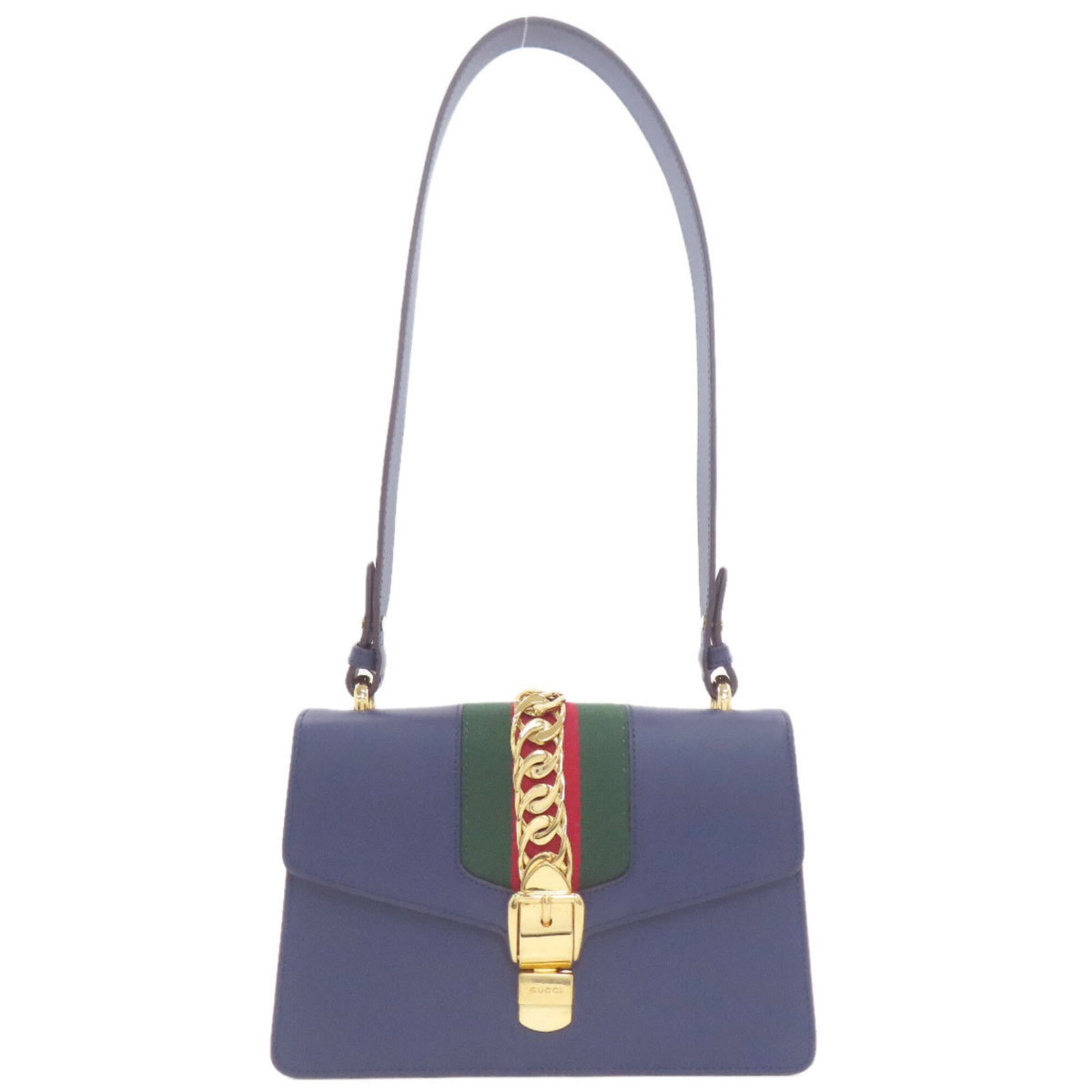 Shoulder Bag Leather: Shoulder Bag Leather Navy Gucci leather shoulder bag with a size of 17cm x 25.5cm x 8cm, perfect for everyday use. This bag features high-quality leather material and a classic design. Item