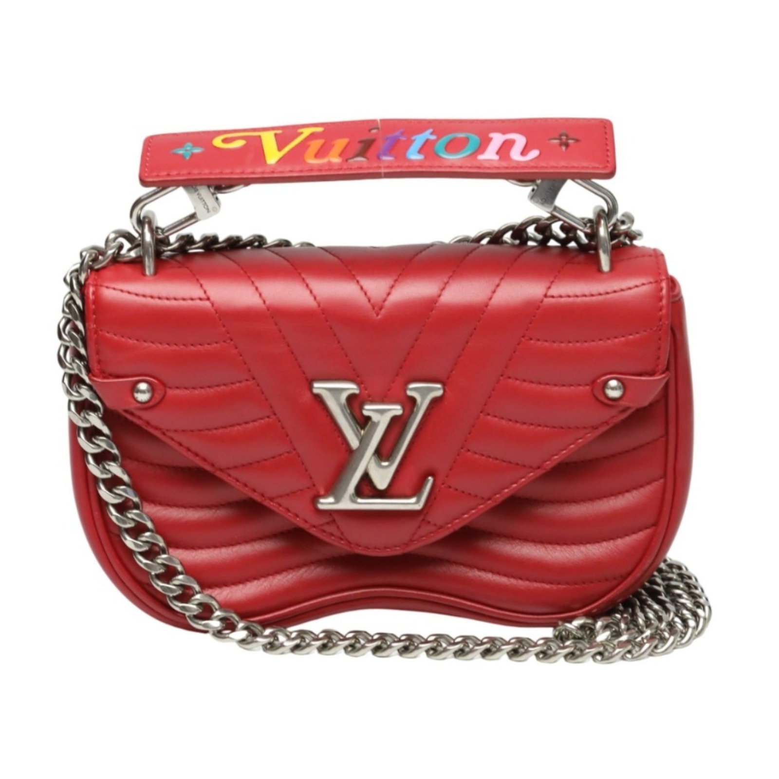 Shoulder Bag Leather Louis Vuitton: Shoulder Bag Leather Louis Vuitton Red leather shoulder bag from Louis Vuitton, measuring 13.5cm x 23cm x 5cm. Features a leather material and adjustable shoulder strap. A classic design from the