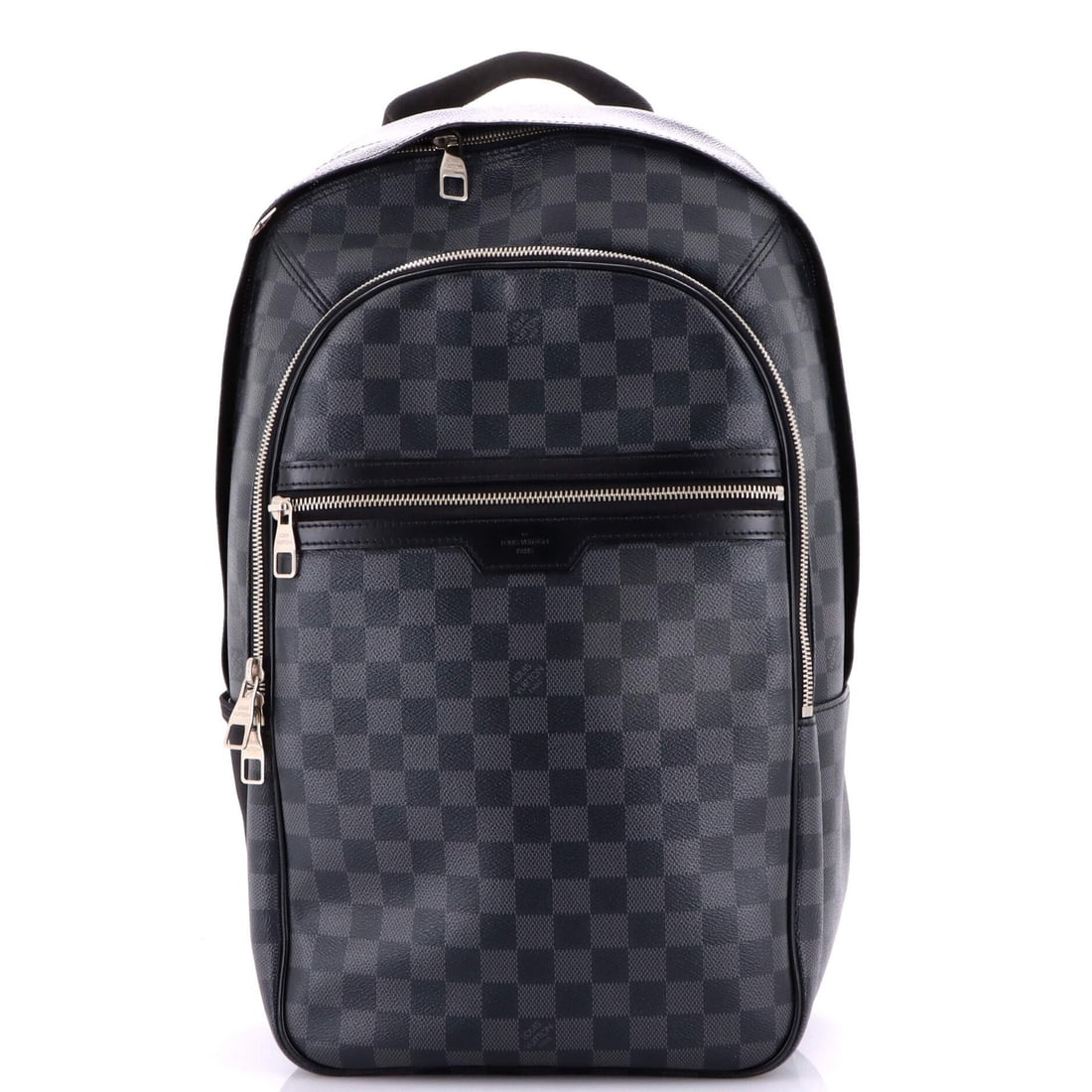 Louis Vuitton Damier Graphite Michael NM Backpack: Louis Vuitton Damier Graphite Michael NM Backpack Black canvas coated Louis Vuitton Damier Graphite Michael NM Backpack with silver hardware, featuring a classic backpack design and a signature black 