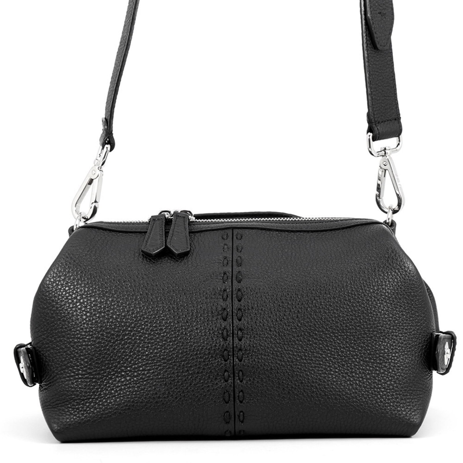 Shoulder Bag Leather Fendi Handbag: Shoulder Bag Leather Fendi Handbag Black Fendi Leather Shoulder Bag, 16.5cm x 27cm x 15cm, features a classic design with a zipper closure and adjustable strap length of 118cm - 136cm. Made from high-