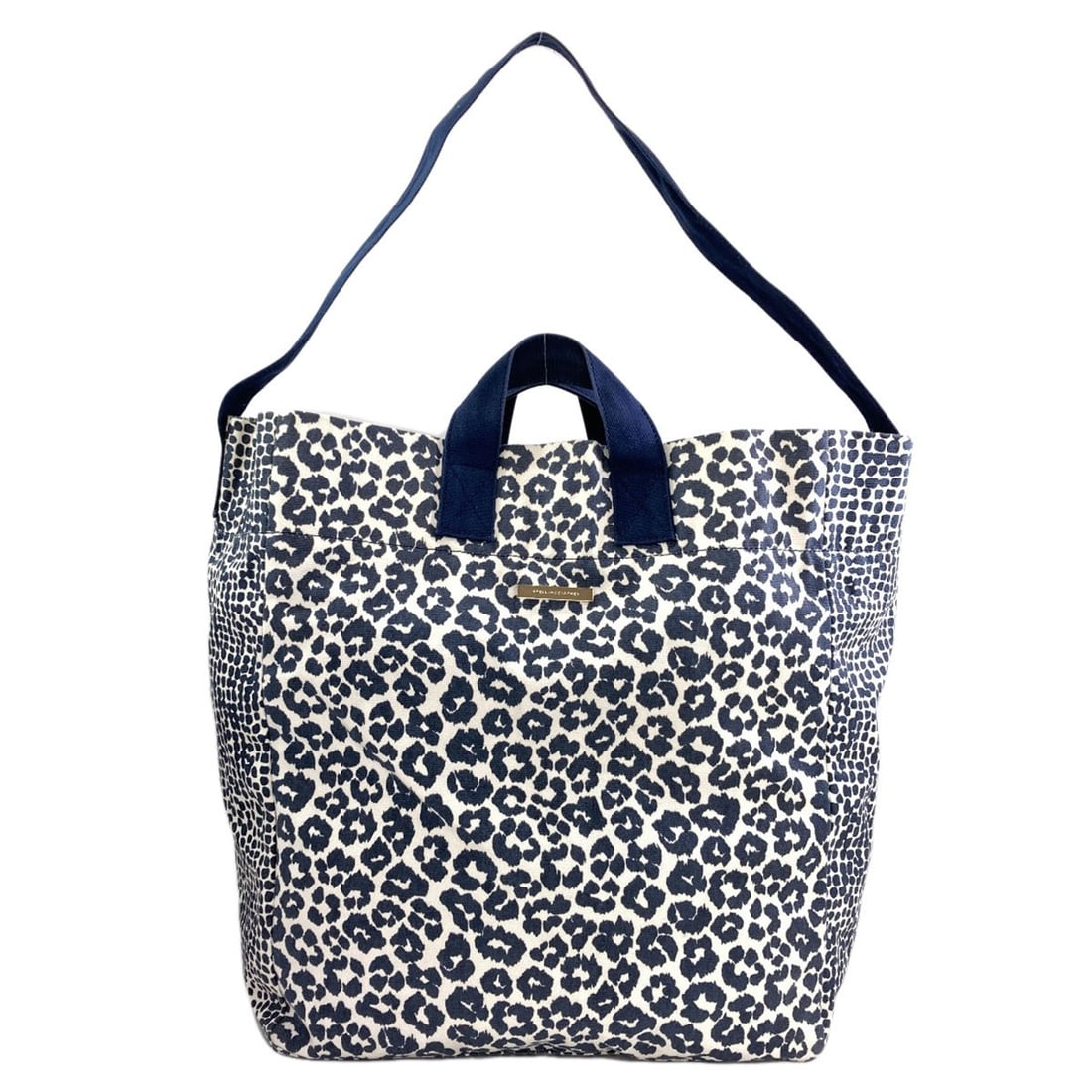 Canvas Tote Bag McCartney 2Way Stella: Canvas Tote Bag McCartney 2Way Stella Blue canvas tote bag with a 2-way design, bearing a signature. Made from high-quality canvas, this stylish tote bag features a distinctive blue exterior color. Th