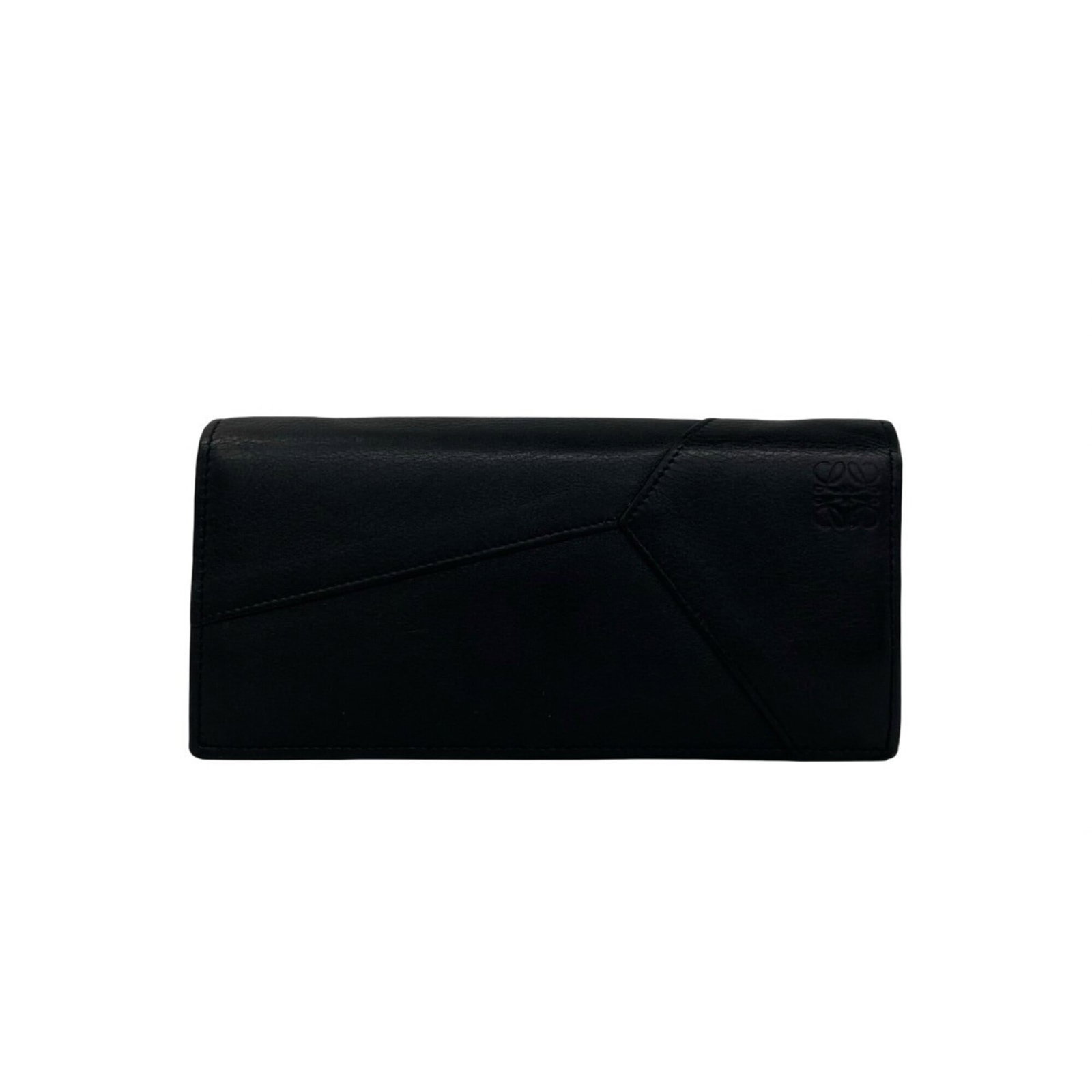 Leather Bi Fold Long Wallet: Leather Bi Fold Long Wallet Black leather bi-fold long wallet with a sleek design, measuring 9cm x 19cm x 1.7cm. This stylish wallet features a classic bi-fold structure, perfect for everyday use.