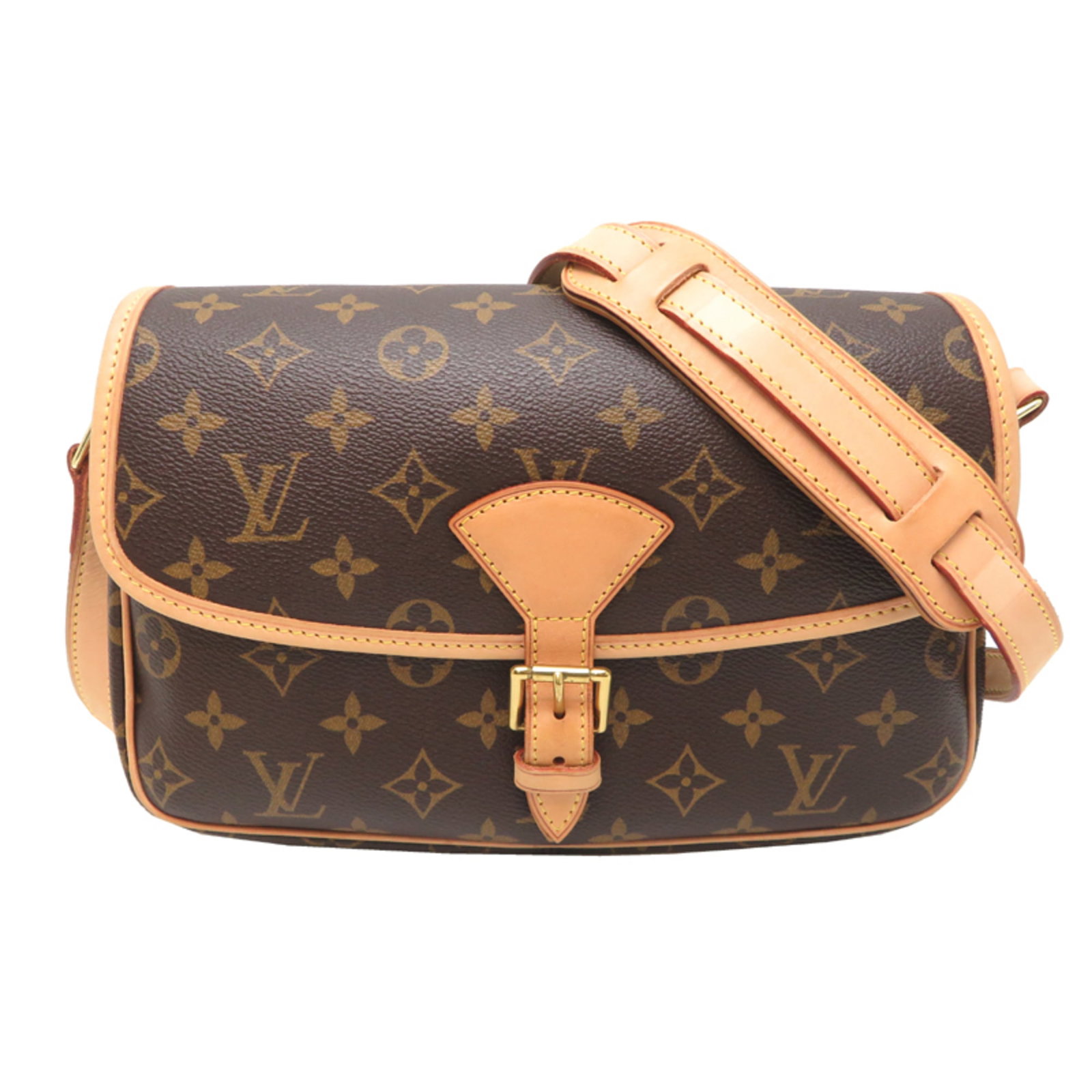 Shoulder Bag Monogram Louis Vuitton: Shoulder Bag Monogram Louis Vuitton Monogrammed with iconic Louis Vuitton design, this brown shoulder bag boasts a timeless classic style. Measuring 17cm x 26cm x 8cm, it offers ample space for daily 