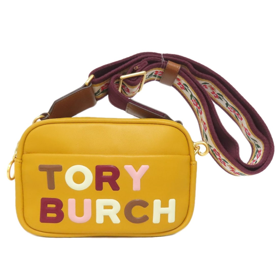 Tory Burch Perry High Frequency Mini Bag Shoulder Bag Leather: Tory Burch Perry High Frequency Mini Bag Shoulder Bag Leather Yellow leather shoulder bag with a signature from the artist, Tory Burch Perry High Frequency Mini Bag. This stylish bag features a