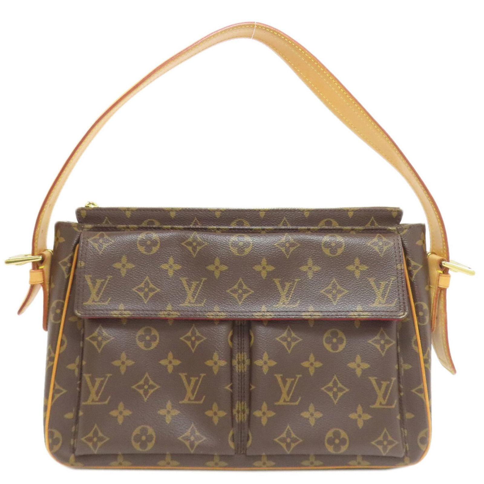 Shoulder Bag Monogram Louis Vuitton: Shoulder Bag Monogram Louis Vuitton Monogrammed with iconic Louis Vuitton design, this shoulder bag boasts a timeless and sophisticated look. Measuring 23cm x 33cm x 10cm, it features a classic