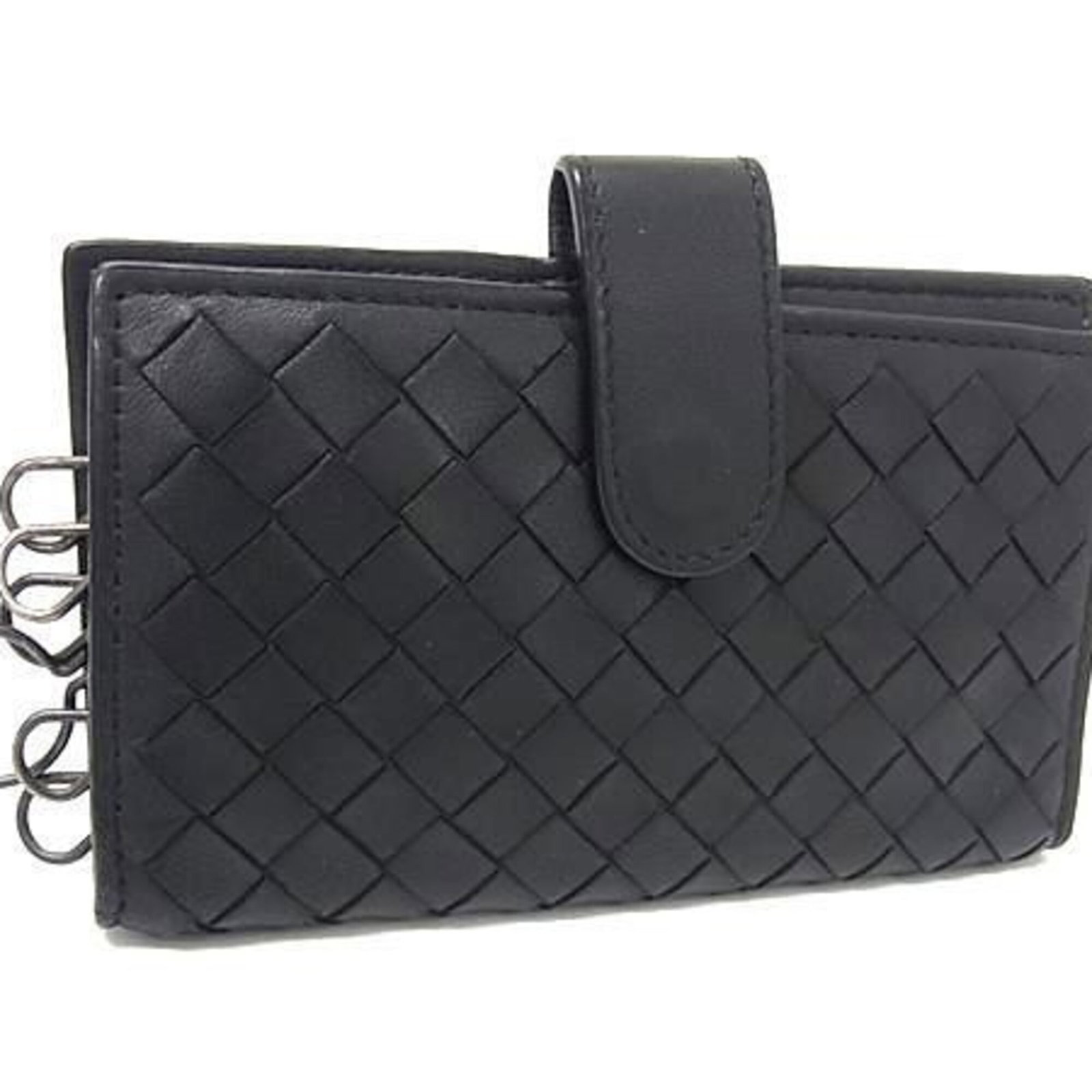 Men's Women's Black Leather Case Intrecciato Key 6-Hook Bottega Veneta: Men's Women's Black Leather Case Intrecciato Key 6-Hook Bottega Veneta Bottega Veneta's signature Intrecciato pattern is showcased in this sleek black leather key case, crafted from high-quality mater