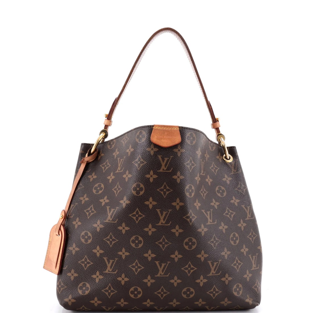 Monogram Canvas Handbag Louis Vuitton Graceful: Monogram Canvas Handbag Louis Vuitton Graceful The Louis Vuitton Graceful handbag boasts a timeless design with a classic brown canvas exterior and bold red interior. With its sturdy handles and gold