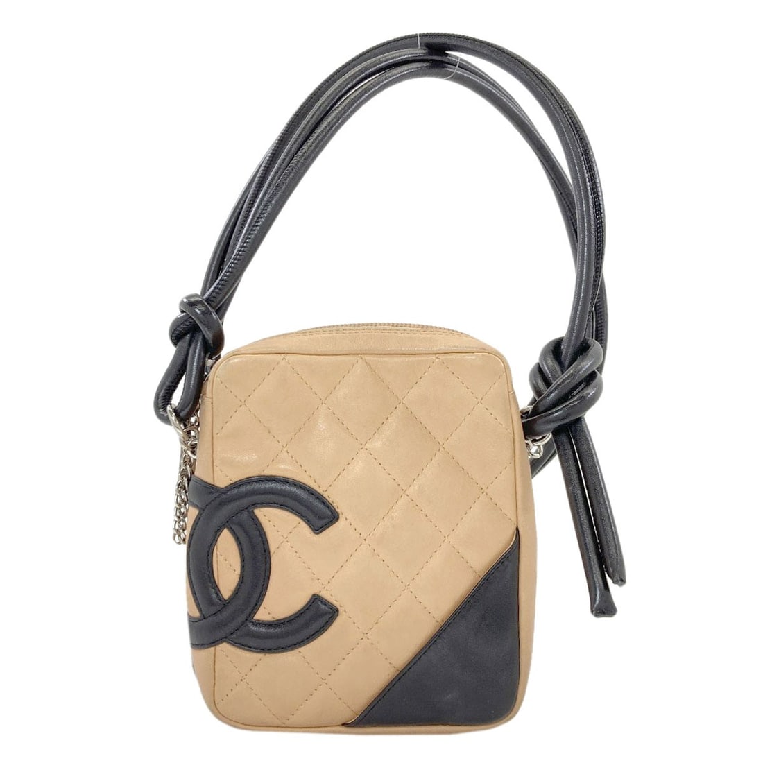 Chanel Cambon Line Silverhardware Shoulder Bag Lambskin: Chanel Cambon Line Silverhardware Shoulder Bag Lambskin Beige lambskin exterior and silver hardware define this elegant Chanel shoulder bag, a timeless piece of luxury fashion. The understated design
