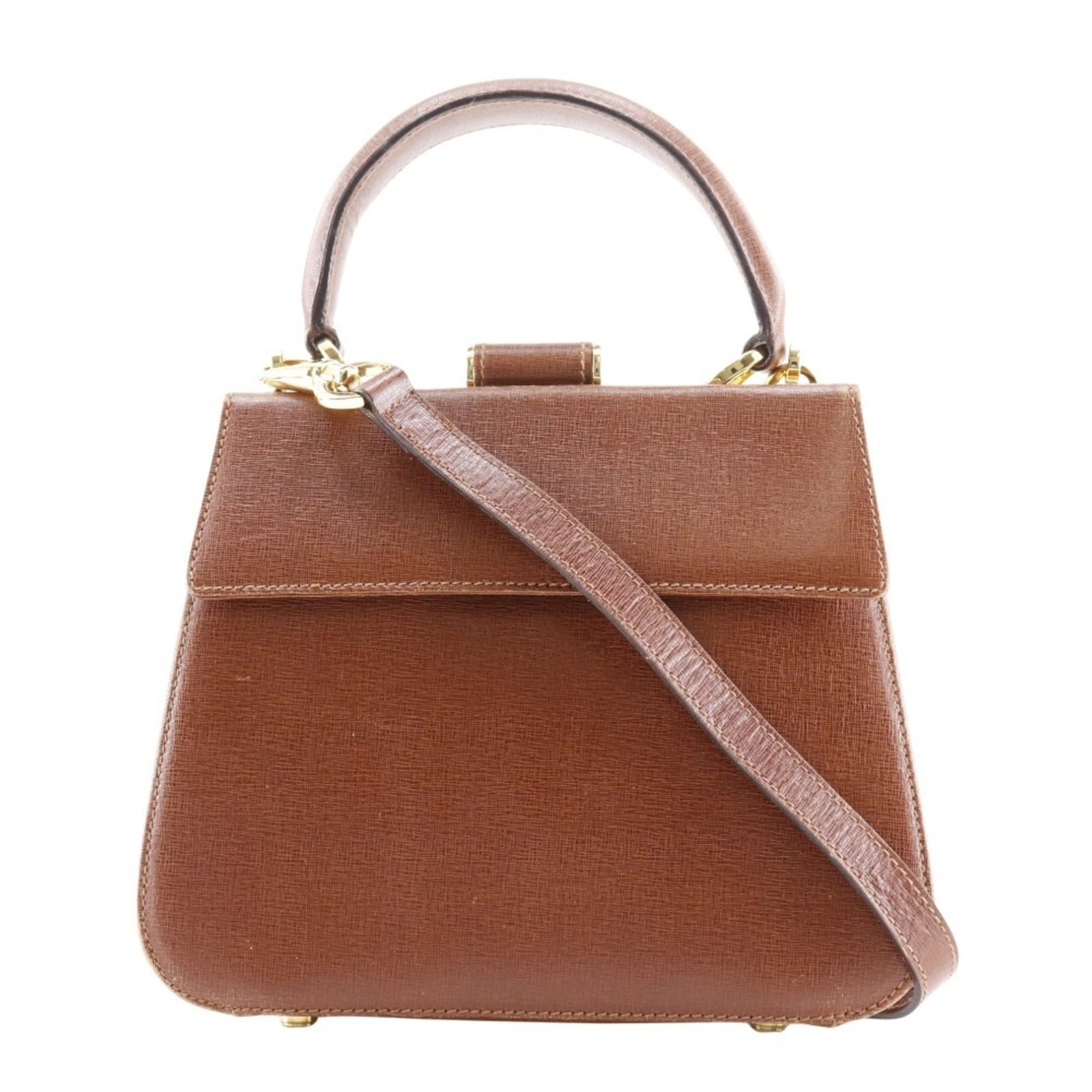 Salvatore Ferragamo Handbag Leather: Salvatore Ferragamo Handbag Leather Salvatore Ferragamo Handbag Leather is a high-quality, brown leather handbag with a classic design. It comes with a dust bag and shoulder strap, making it a