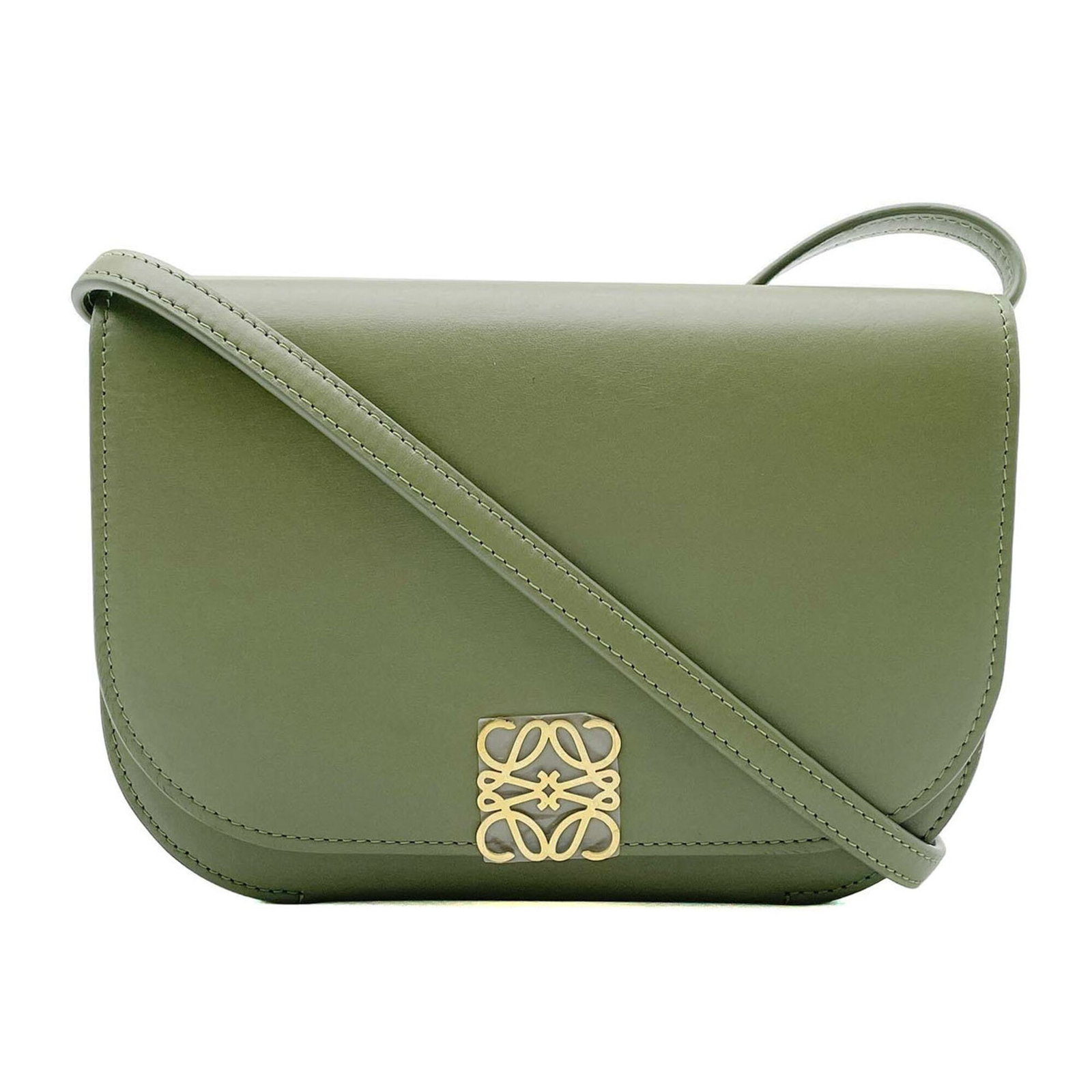 Shoulder Bag Leather: Shoulder Bag Leather Gold and Green Leather Shoulder Bag. Made from high-quality leather, this shoulder bag boasts a classic design with a 13.5cm x 19cm x 2cm size. The bag's gold and green color comb