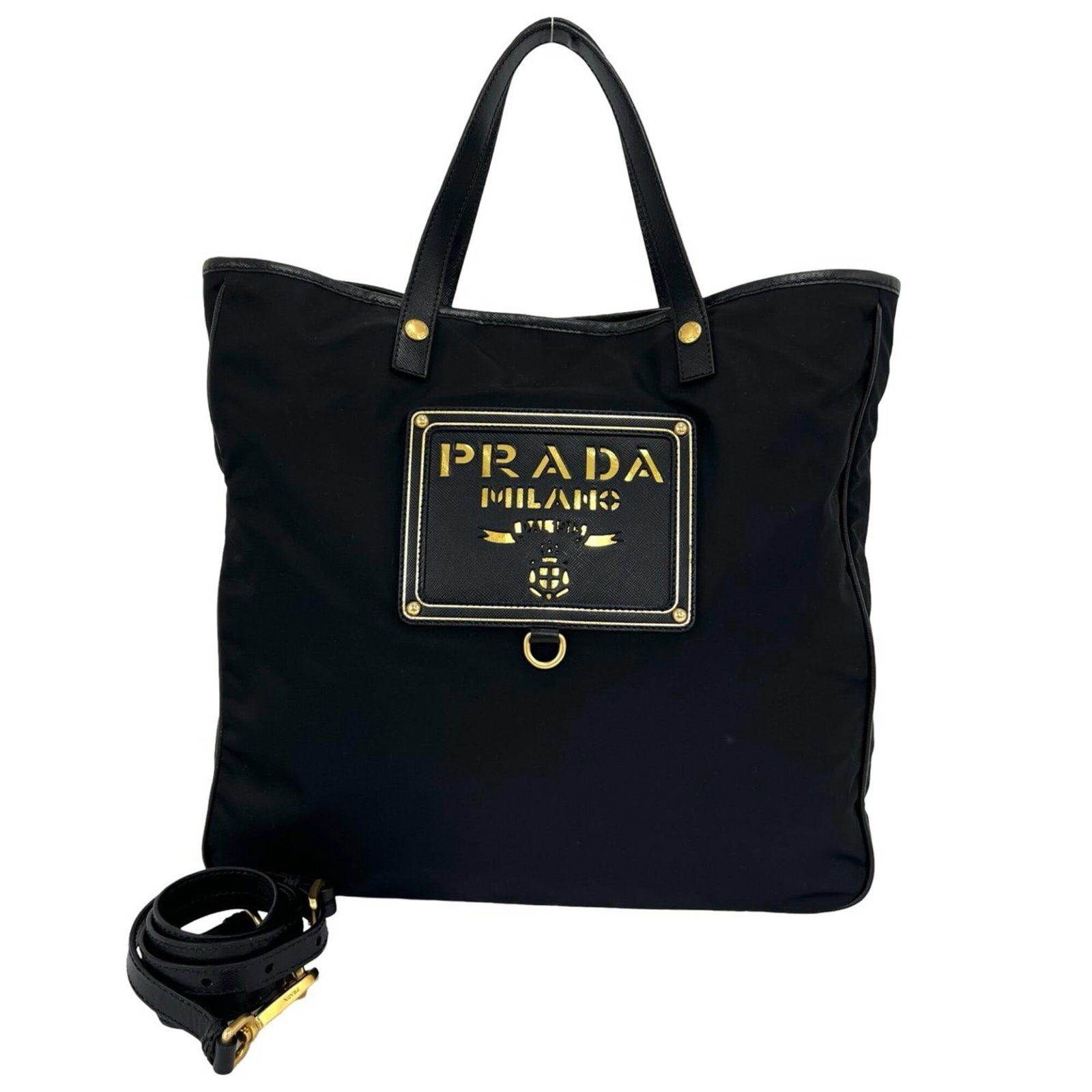 Prada Handbag Shoulder Bag Tote Bag Nylon Leather: Prada Handbag Shoulder Bag Tote Bag Nylon Leather Prada Handbag Shoulder Bag Tote Bag Nylon Leather is a versatile and stylish tote bag made from a combination of nylon and leather materials.
