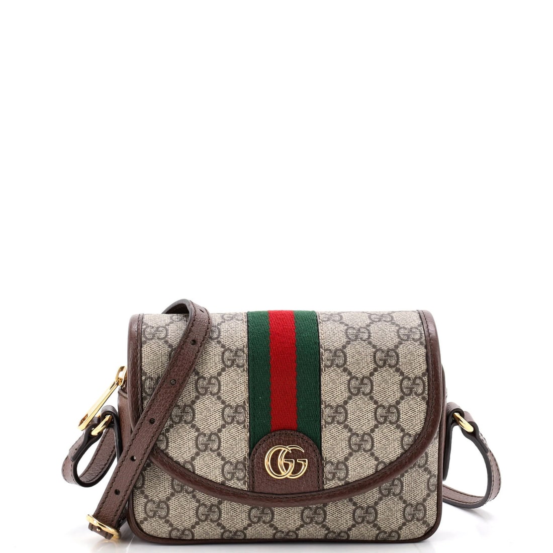 Coated Canvas GG Mini Bag Flap Shoulder Gucci Ophidia: Coated Canvas GG Mini Bag Flap Shoulder Gucci Ophidia Gucci's iconic Ophidia Flap Shoulder Bag is a stylish and compact accessory, measuring just 5" in height and 7" in width, with a 2" depth and a