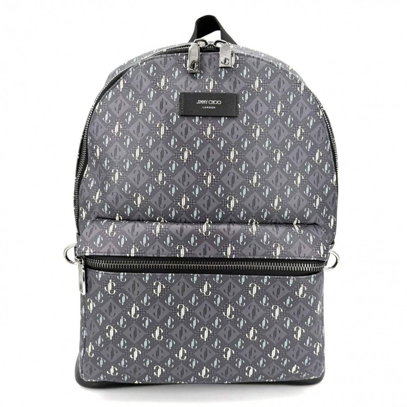 Jimmy Choo Backpack Leather: Jimmy Choo Backpack Leather Gray leather backpack from Jimmy Choo, measuring 39cm x 30cm x 12cm. This stylish backpack features high-quality leather construction and a sleek, modern design. A great
