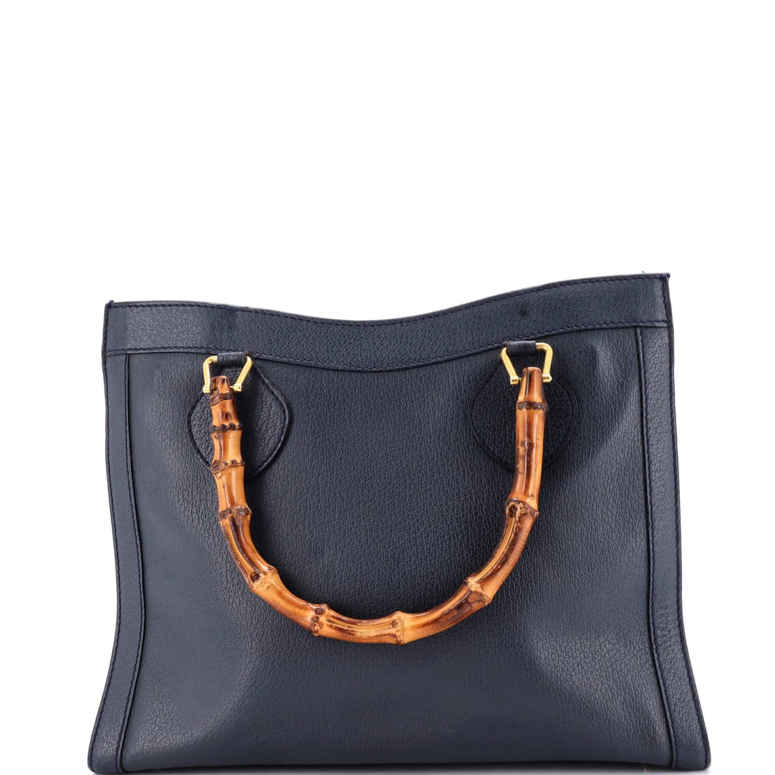 Bamboo Handle Leather Tote Large Gucci: Bamboo Handle Leather Tote Large Gucci Large Gucci Bamboo Handle Leather Tote in Blue, featuring a sturdy bamboo handle and gold hardware, with a spacious interior and exterior made from high-quality