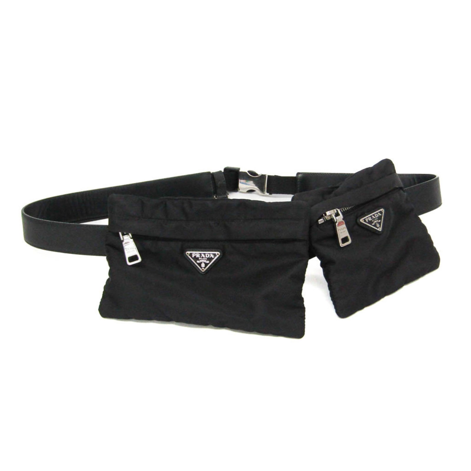 Fanny Pack Leather By Prada: Fanny Pack Leather By Prada Small and sleek, this Prada Tessuto Belt Pouch is a stylish accessory that combines functionality with luxurious leather craftsmanship. Made from high-quality black