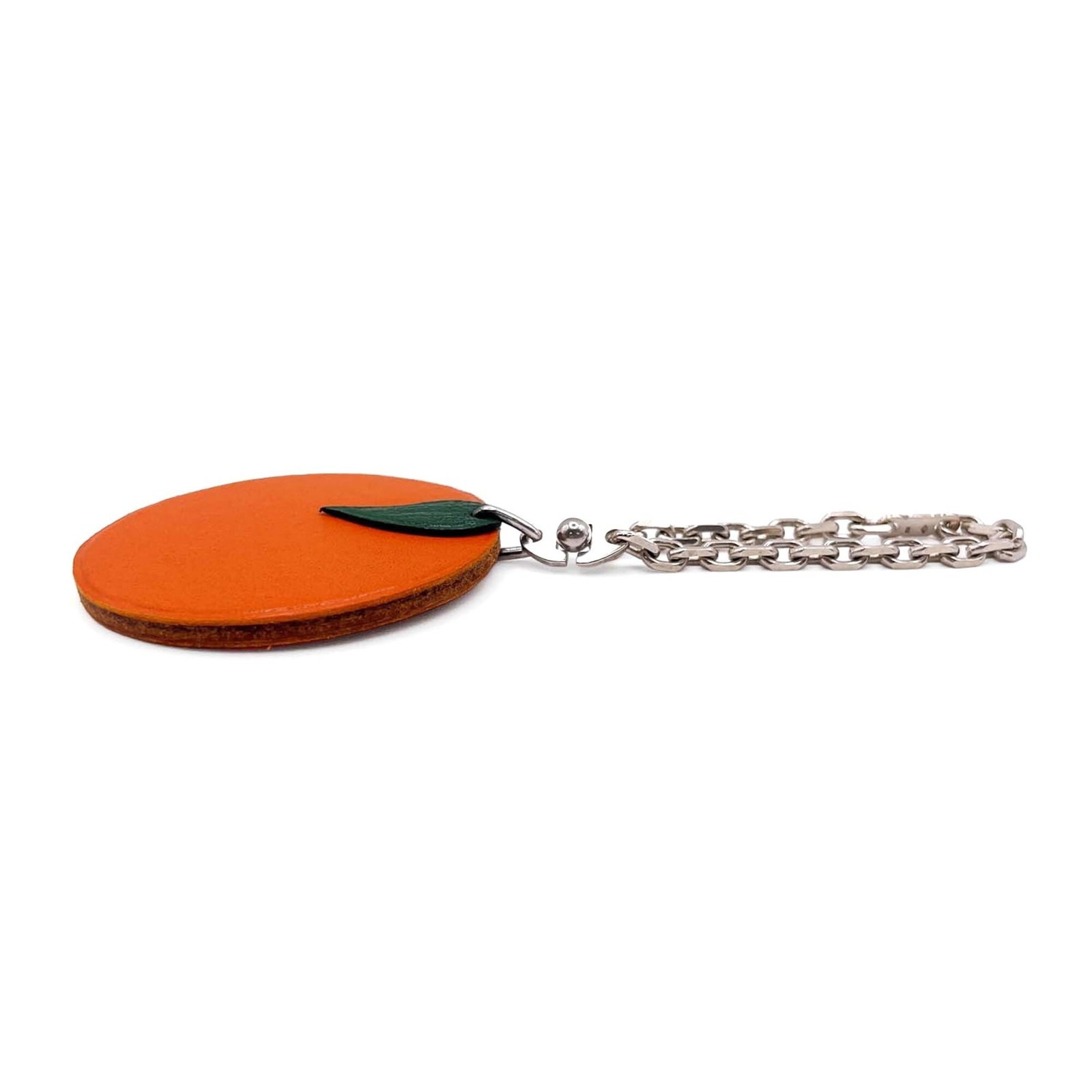Silver Hermes Leather Keyring 925 - 2