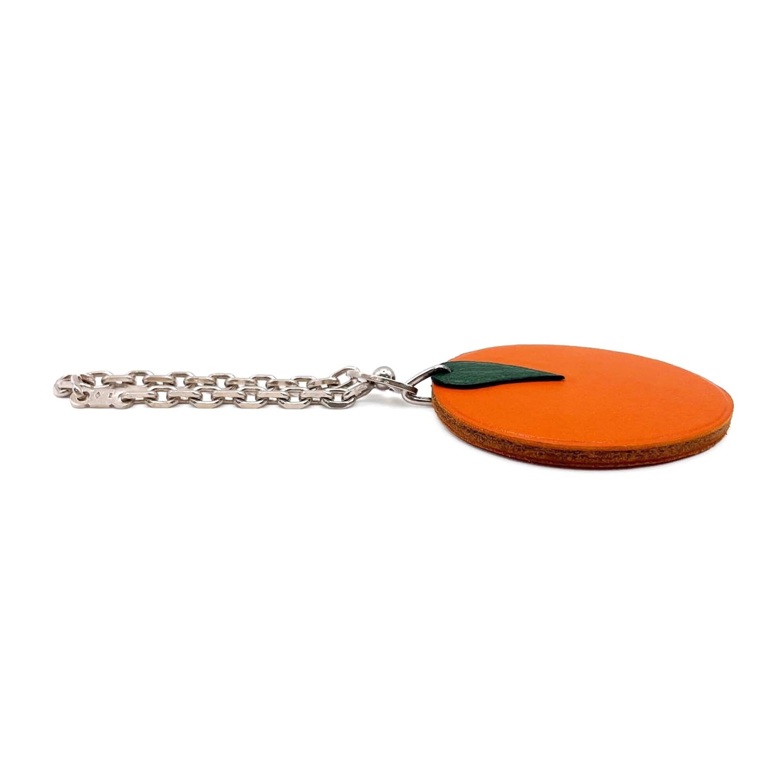 Silver Hermes Leather Keyring 925 - 3