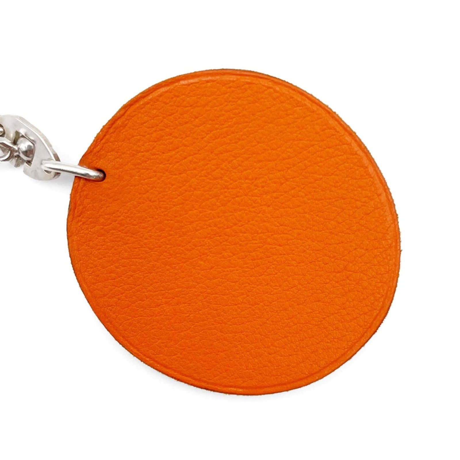 Silver Hermes Leather Keyring 925 - 5