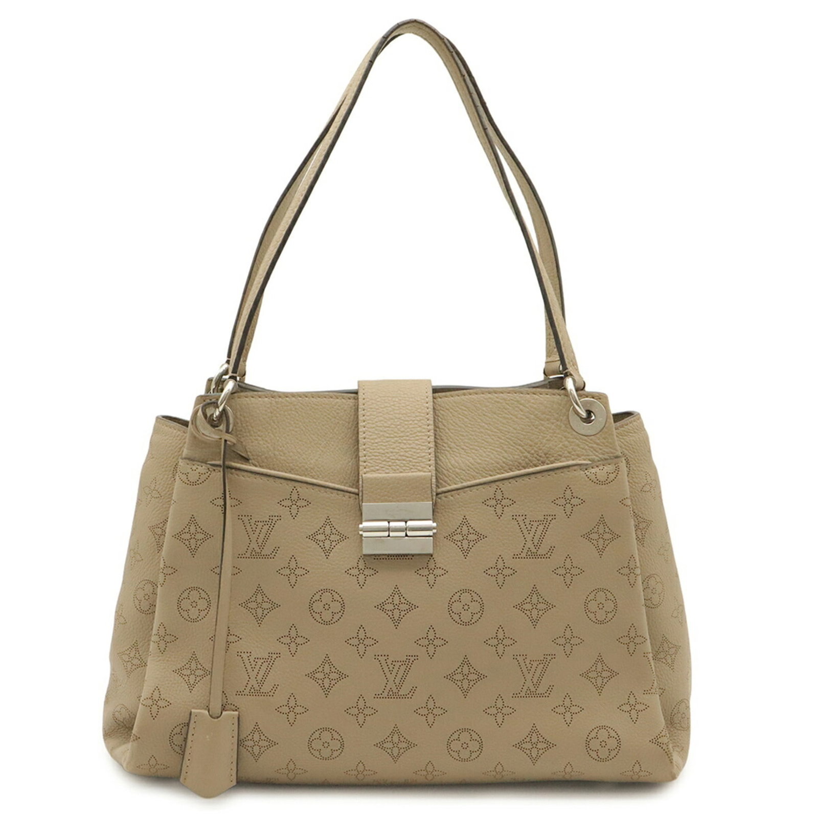 Louis Vuitton Tote Bag Mahina Leather Shoulder Bag: Louis Vuitton Tote Bag Mahina Leather Shoulder Bag The Louis Vuitton Tote Bag Mahina Leather Shoulder Bag boasts a sleek, monochromatic design with a striking Galle and White color combination.