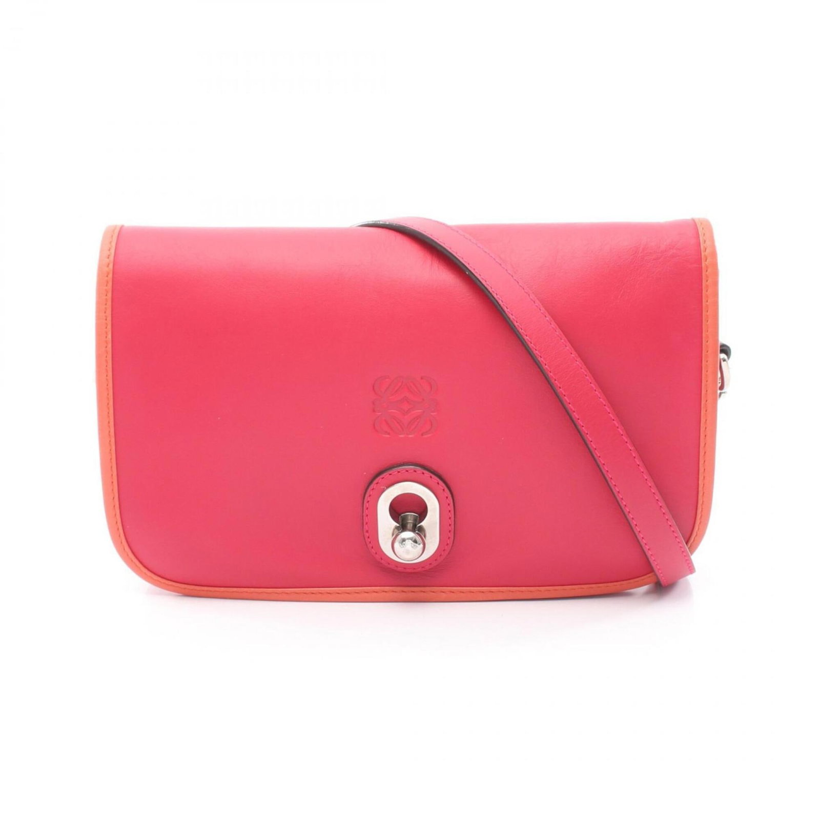 Shoulder Bag Leather Loewe Handbag: Shoulder Bag Leather Loewe Handbag Orange and Red Leather Loewe Shoulder Bag - A vibrant and stylish accessory from the renowned Spanish fashion house. Measuring 15.5cm x 24cm x 5cm, this shoulder bag