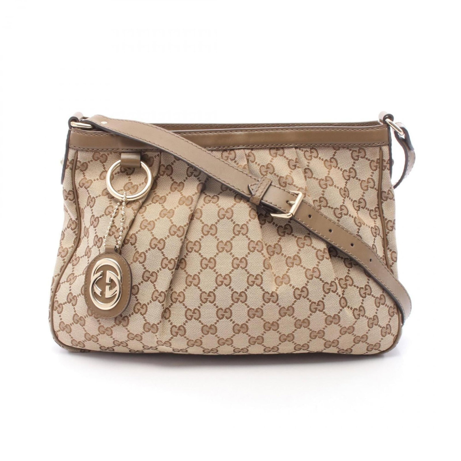 Canvas Leather Handbag Gucci Shoulder: Canvas Leather Handbag Gucci Shoulder Canvas Leather Handbag Gucci Shoulder: A stylish and versatile shoulder bag made from canvas and leather, featuring a classic design with a beige and brown color