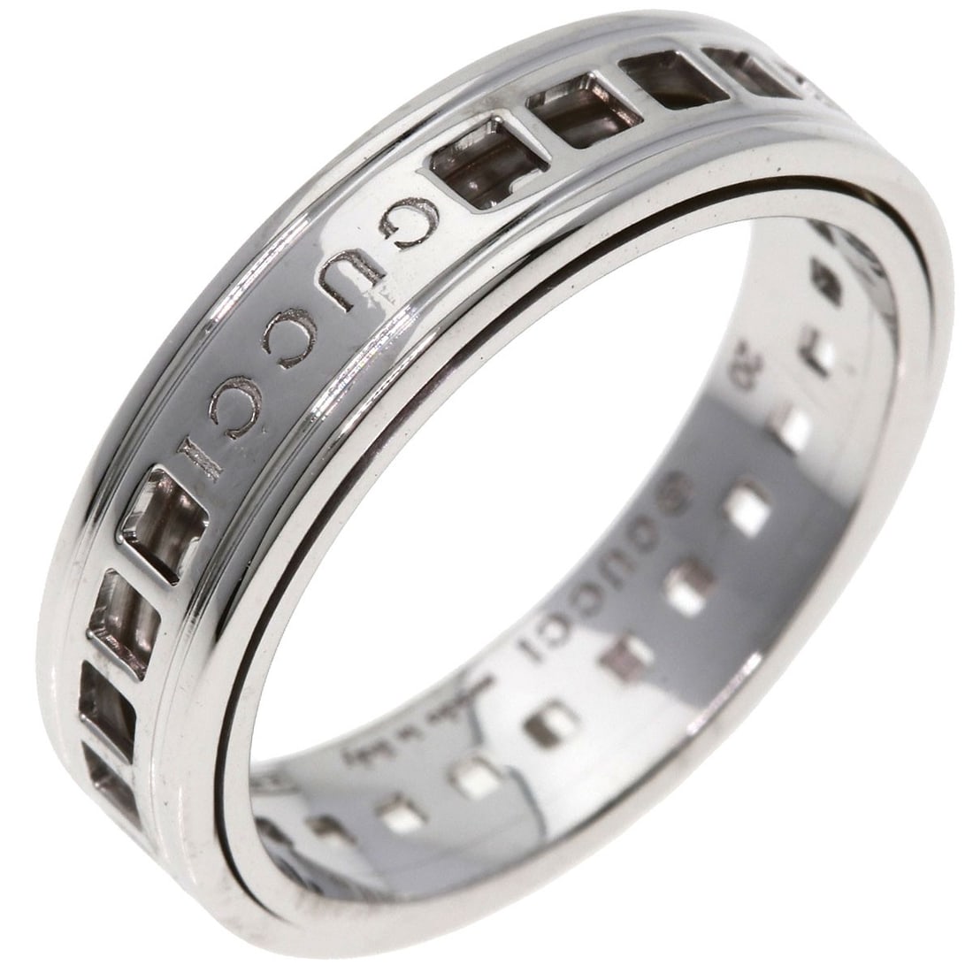 K18 White Gold Gucci Scroll Ring - 2