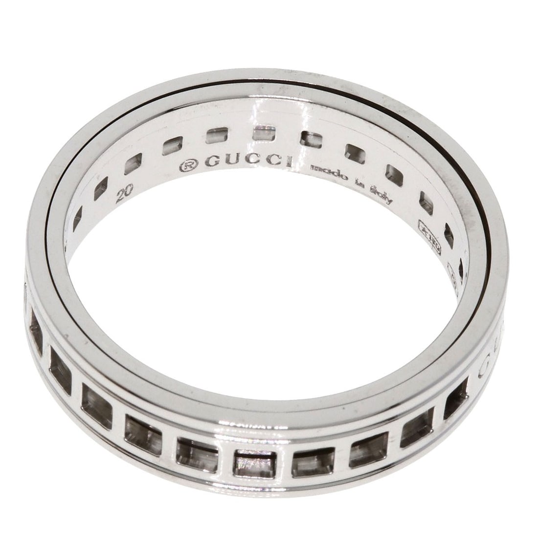 K18 White Gold Gucci Scroll Ring - 4