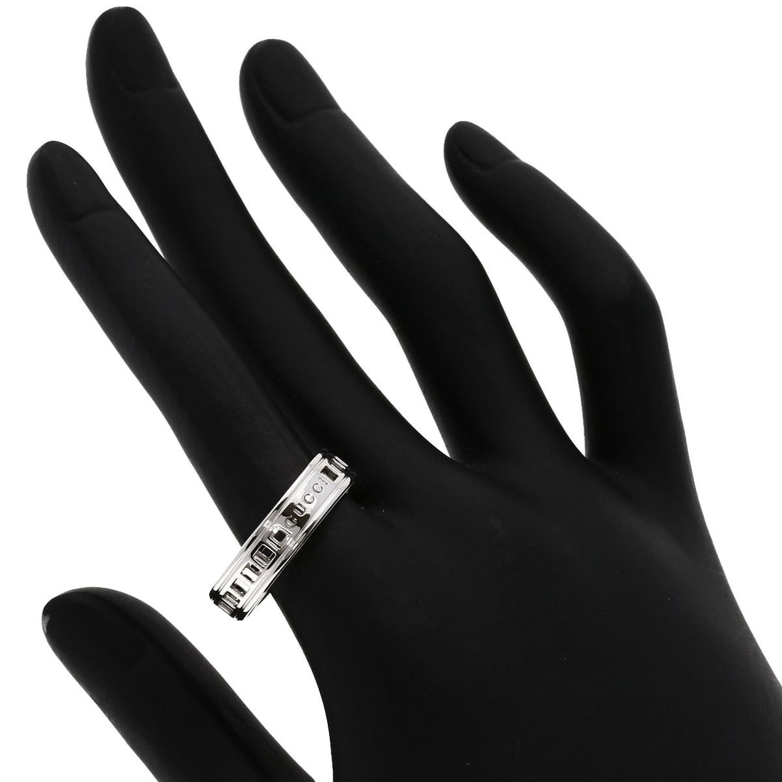 K18 White Gold Gucci Scroll Ring - 6