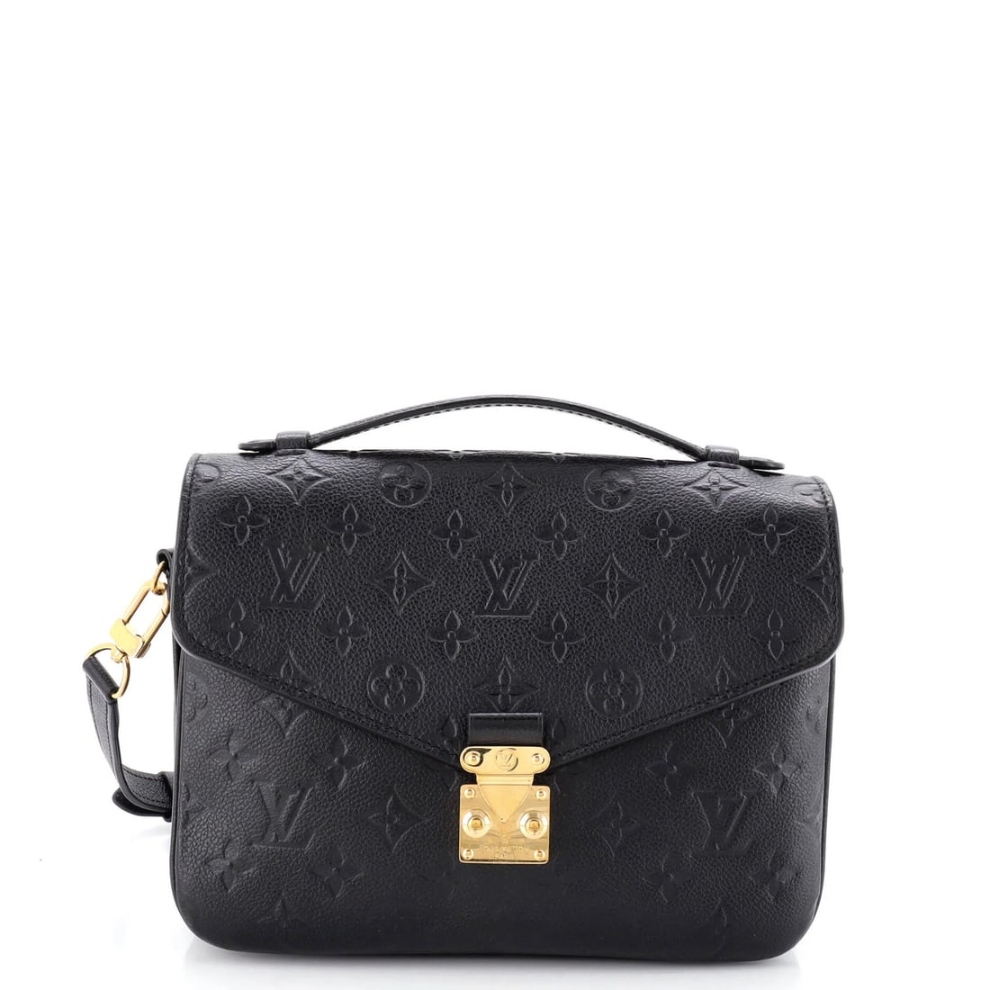 Empreinte Leather Pochette Monogram Vuitton Louis: Empreinte Leather Pochette Monogram Vuitton Louis Black Empreinte Leather Pochette Monogram Vuitton Louis with gold hardware, featuring a classic cross body design and a signature monogram pattern.