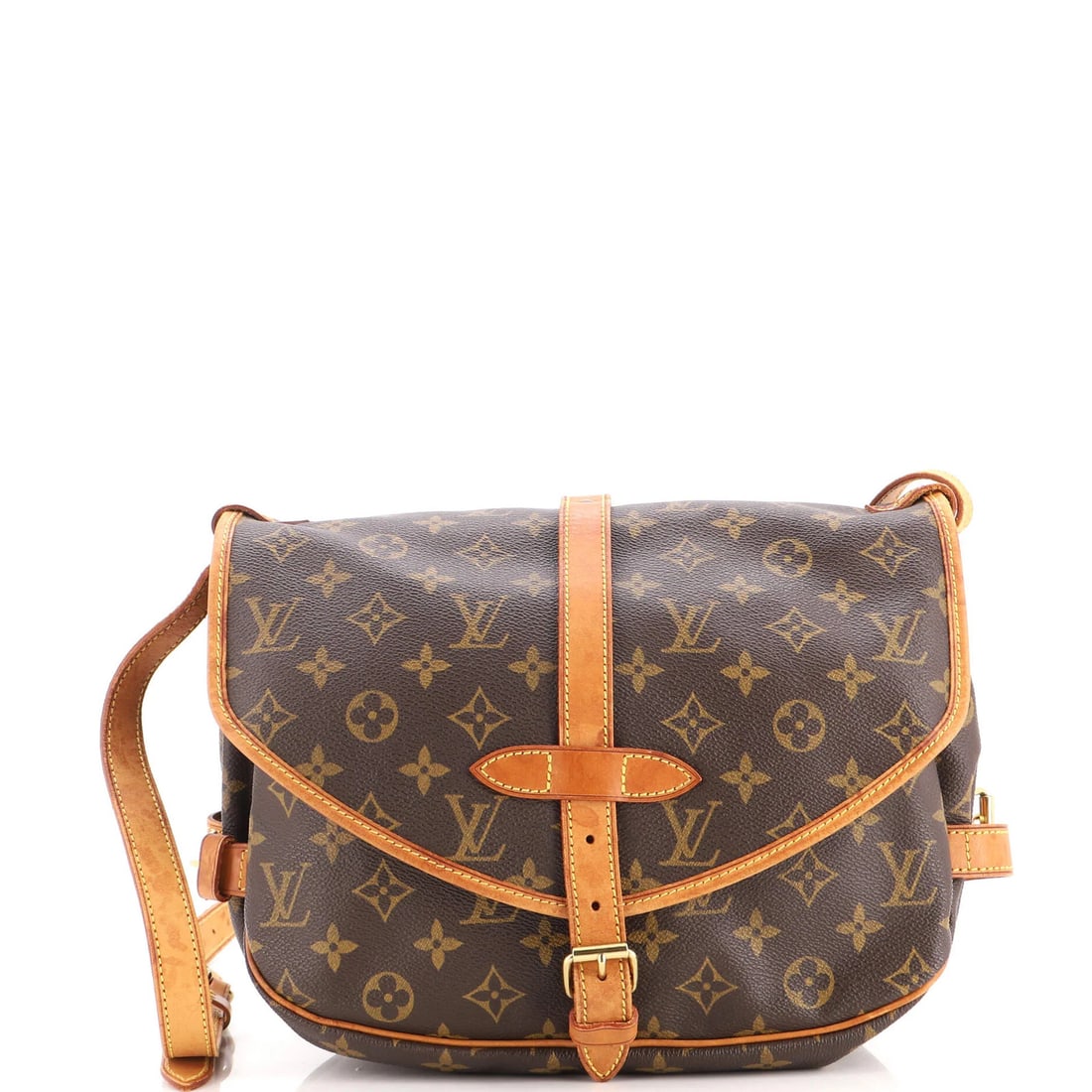 Saumur Handbag Louis Vuitton Monogram Canvas 30: Saumur Handbag Louis Vuitton Monogram Canvas 30 Brown Louis Vuitton Saumur Handbag Monogram Canvas 30 features a classic cross body design with a 30cm size, 19-22" strap drop, and gold hardware. The e