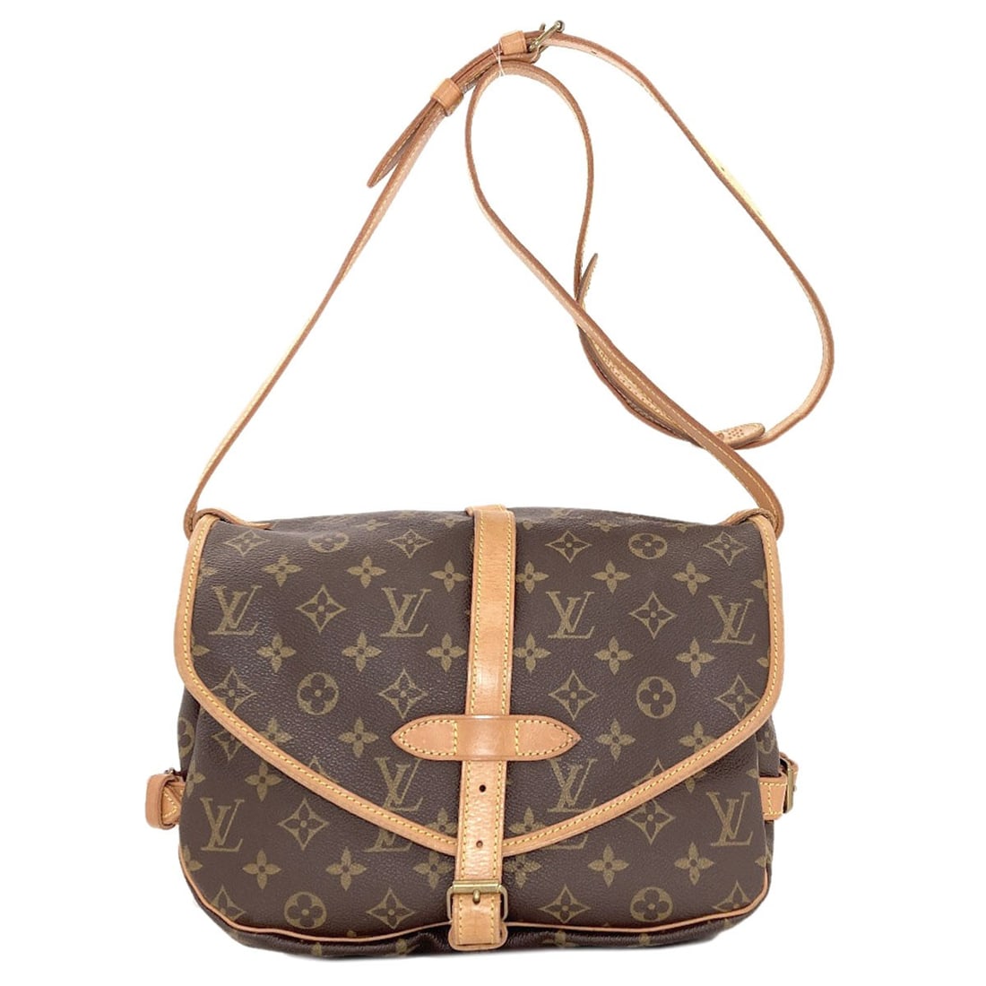 Vuitton Louis M42256 Monogram Canvas Saumur 30 Shoulder Bag: Vuitton Louis M42256 Monogram Canvas Saumur 30 Shoulder Bag Brown Monogram Canvas Saumur 30 Shoulder Bag with classic Louis Vuitton design. This iconic shoulder bag features a timeless brown exterior