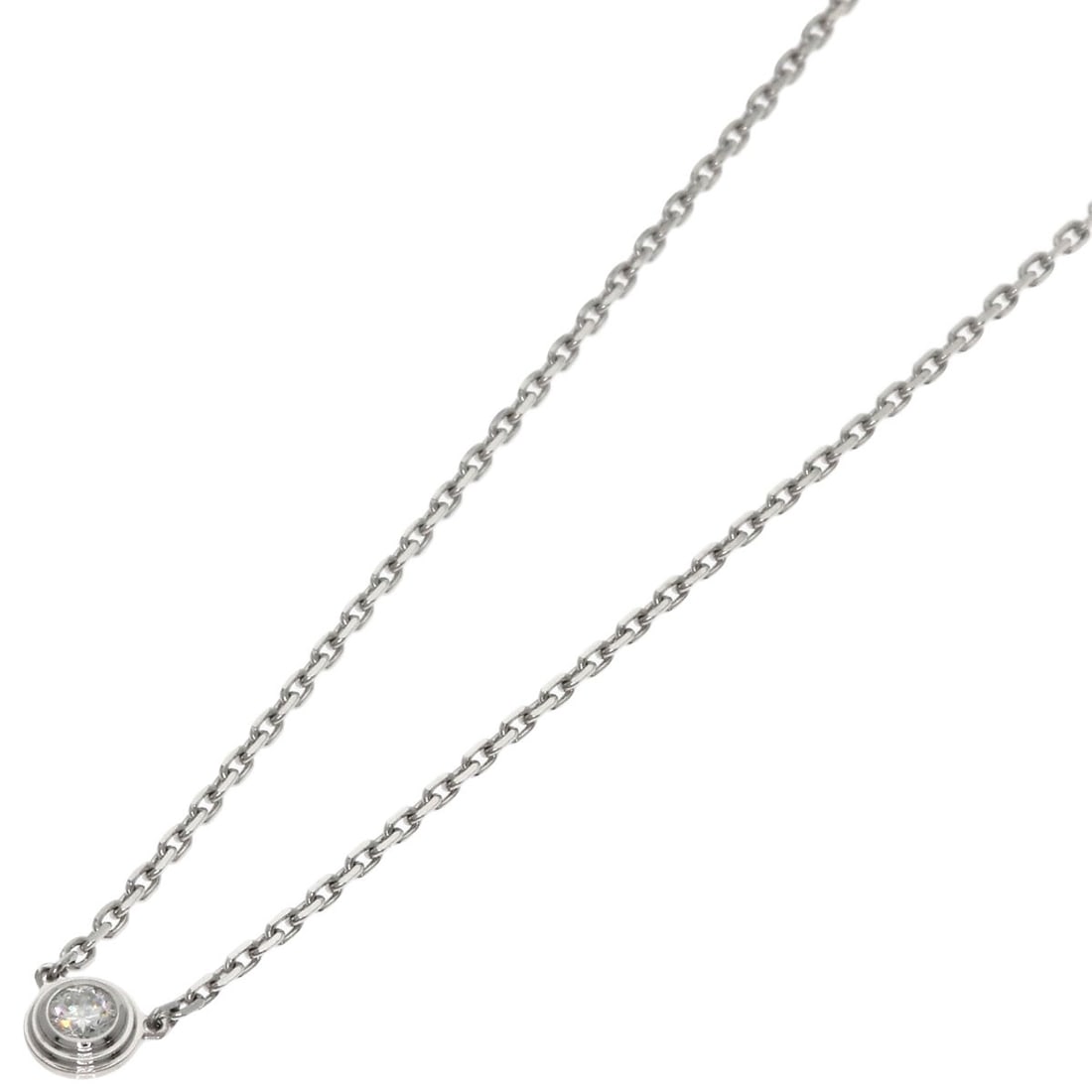 Cartier Damour Diamant Lger Xs 1P Diamond Necklace K18 White Gold: Cartier Damour Diamant Lger Xs 1P Diamond Necklace K18 White Gold Cartier's Damour Diamant Lger Xs 1P Diamond Necklace is a stunning piece of K18 white gold jewelry, featuring a main stone of
